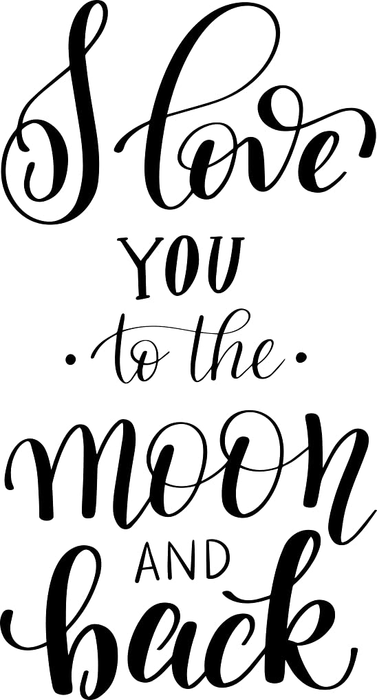 I Love You to The Moon and Back Rubber Stamp - 1