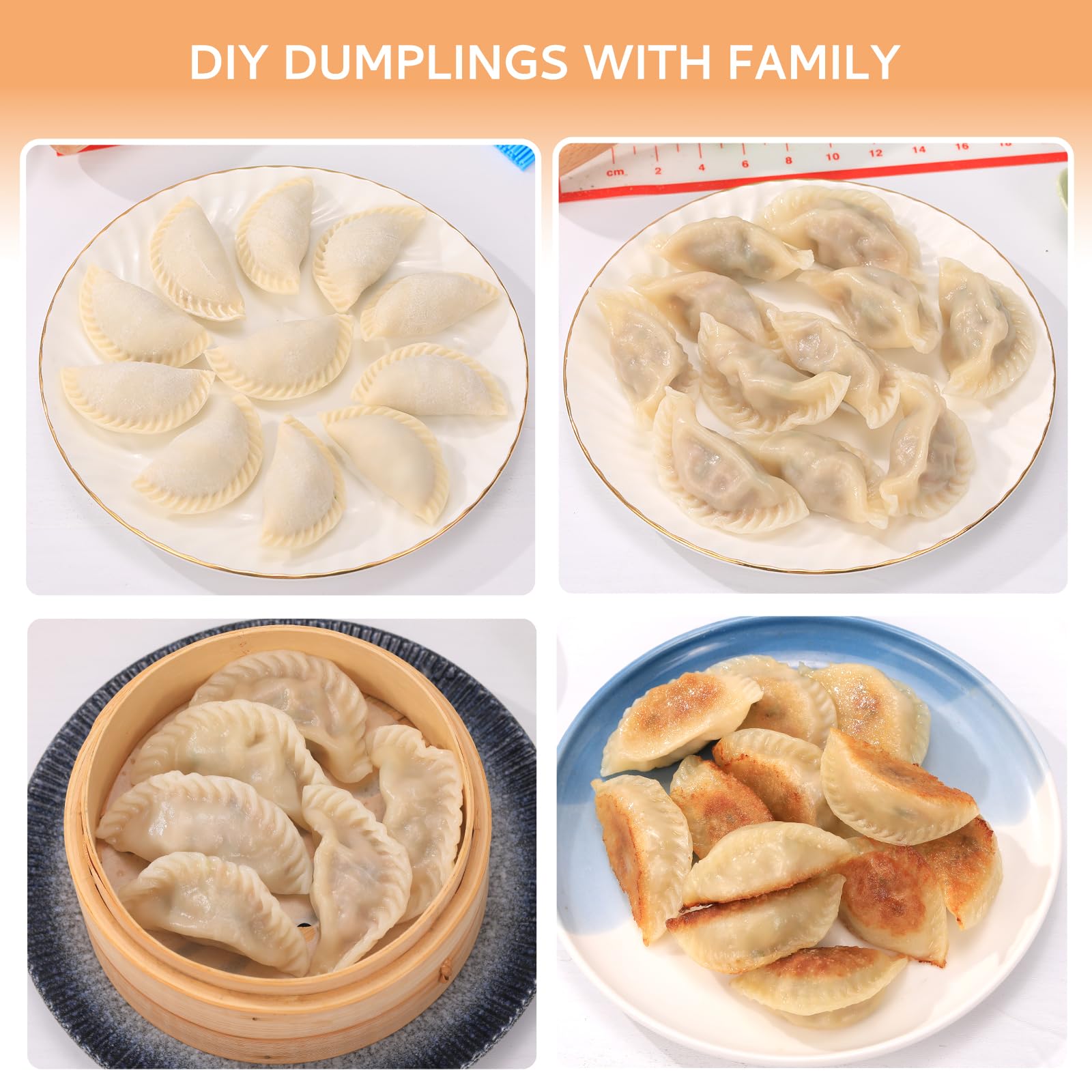 7-Piece Dumpling Maker Kit - All-in-One Empanada & Gyoza Press Set with Molds & Cutters - Kitchen Gadgets for Asian Cooking - Perfect Gift for Home Chefs (Beige) | Make Dumplings, Wontons & More at Home