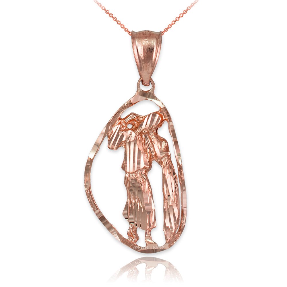 14K Rose Gold Aquarius Zodiac Sign DC Necklace - Elegant Zodiac Jewelry for Women, Perfect Gift for Birthday, Anniversary & Valentine's Day
