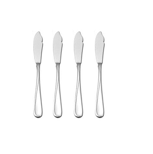 Oneida Flight 4 Stainless Steel Butter Knives Set - 4-Piece Elegant Dinnerware for Spreading Butter, Jam & Cream Cheese - Perfect for Breakfast, Brunch & Dinner Table Setting