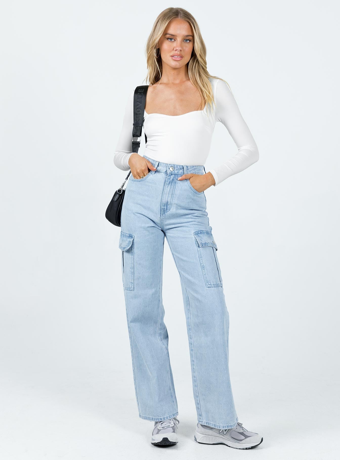 Alberta Women's Long Sleeve Bodysuit - White Stretchy Basic Shirt for Layering, Yoga & Everyday Wear