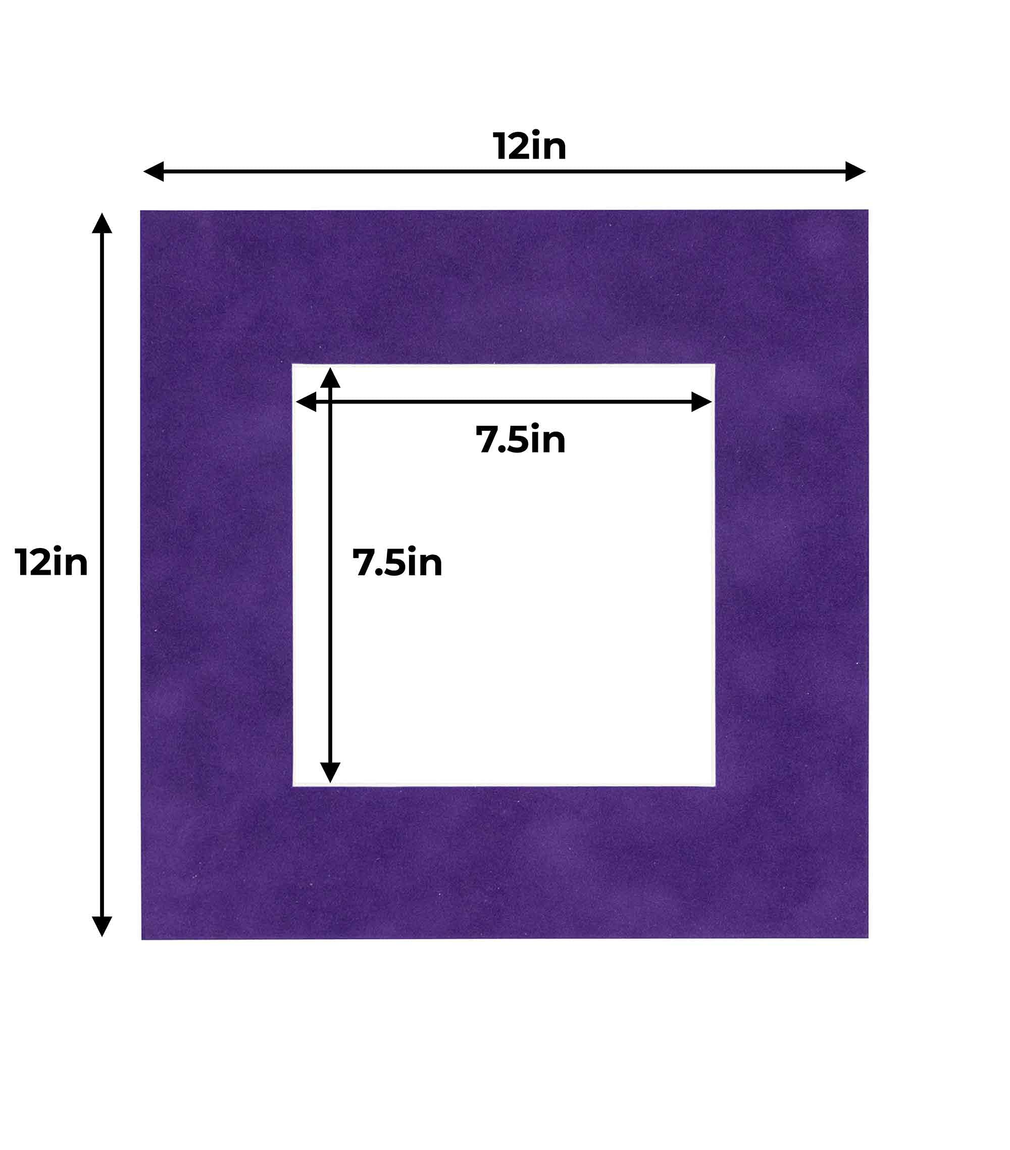 CountryArtHouse Acid-Free 12x12 Suede Picture Frame Mats - White Core Bevel Cut for 8x8 Photos - Fits Standard 12x12 Frames - 10-Pack with Protective Bags & Backings - Perfect for Scrapbooking, Photo Displays & Home Decor