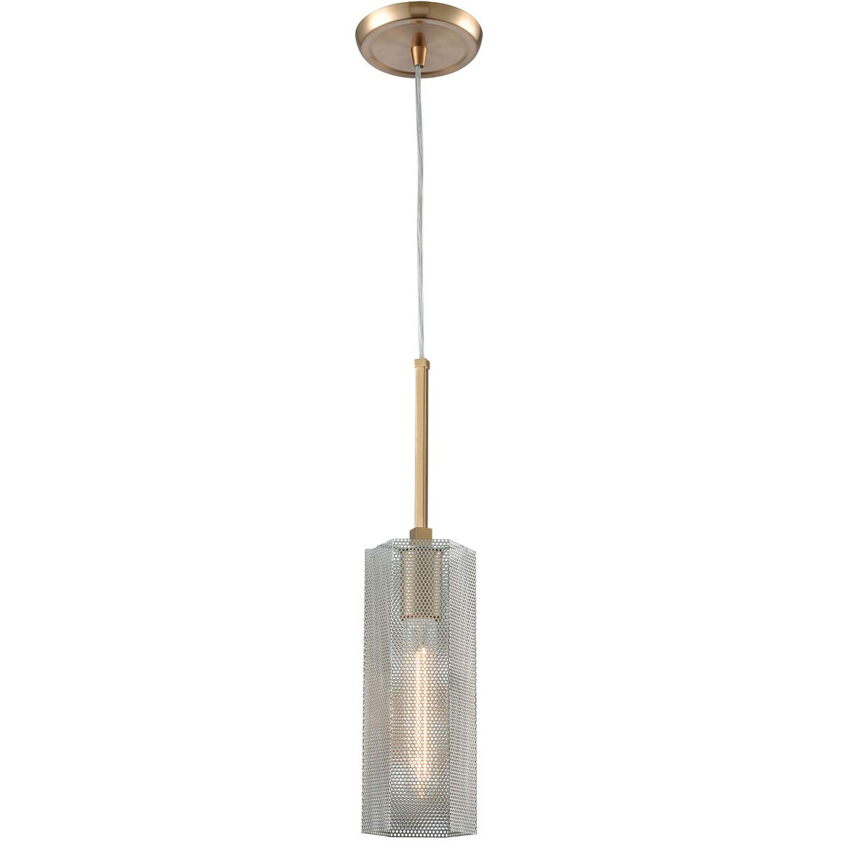 Elk Lighting 21105/1 Modern Pendant Light Fixture - Satin Brass & Polished Nickel Finish - Perfect for Kitchen Island, Dining Room or Bedroom Lighting