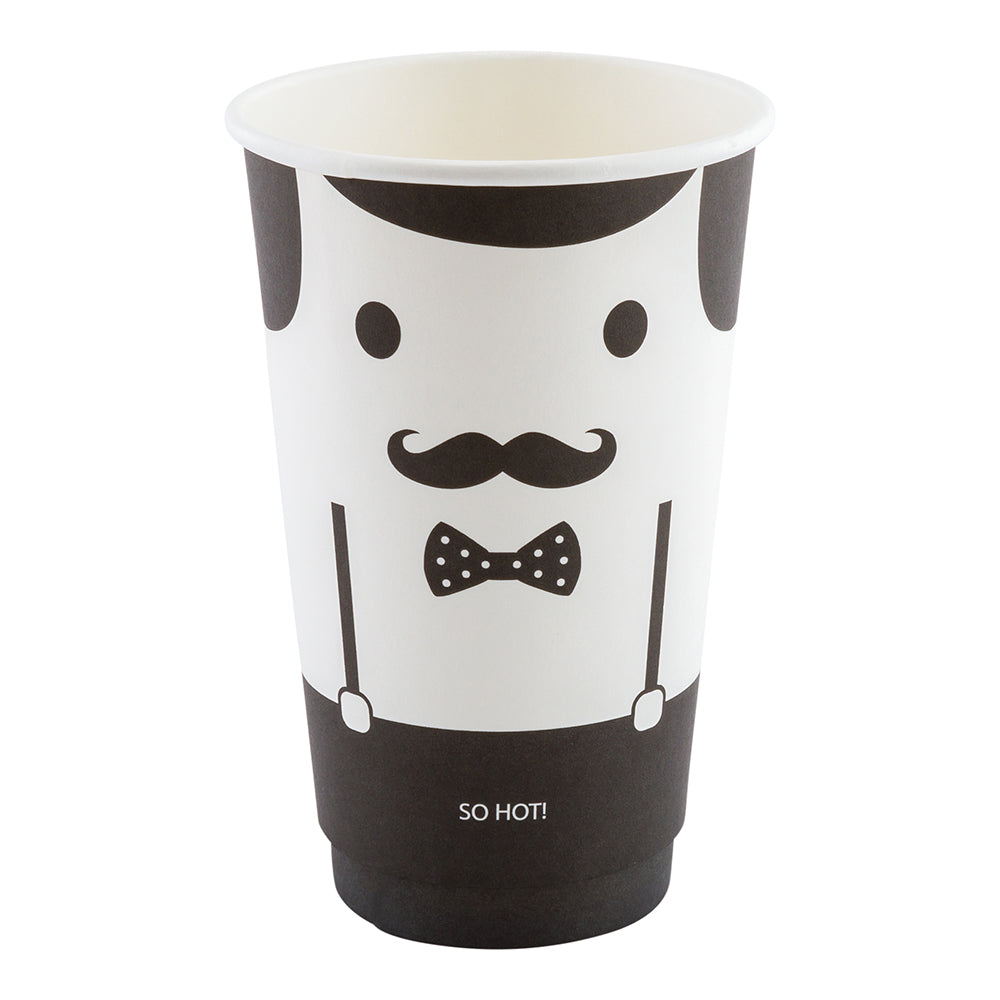 16 oz Double Wall Insulated Paper Coffee Cups - 25 Count Box (3.5