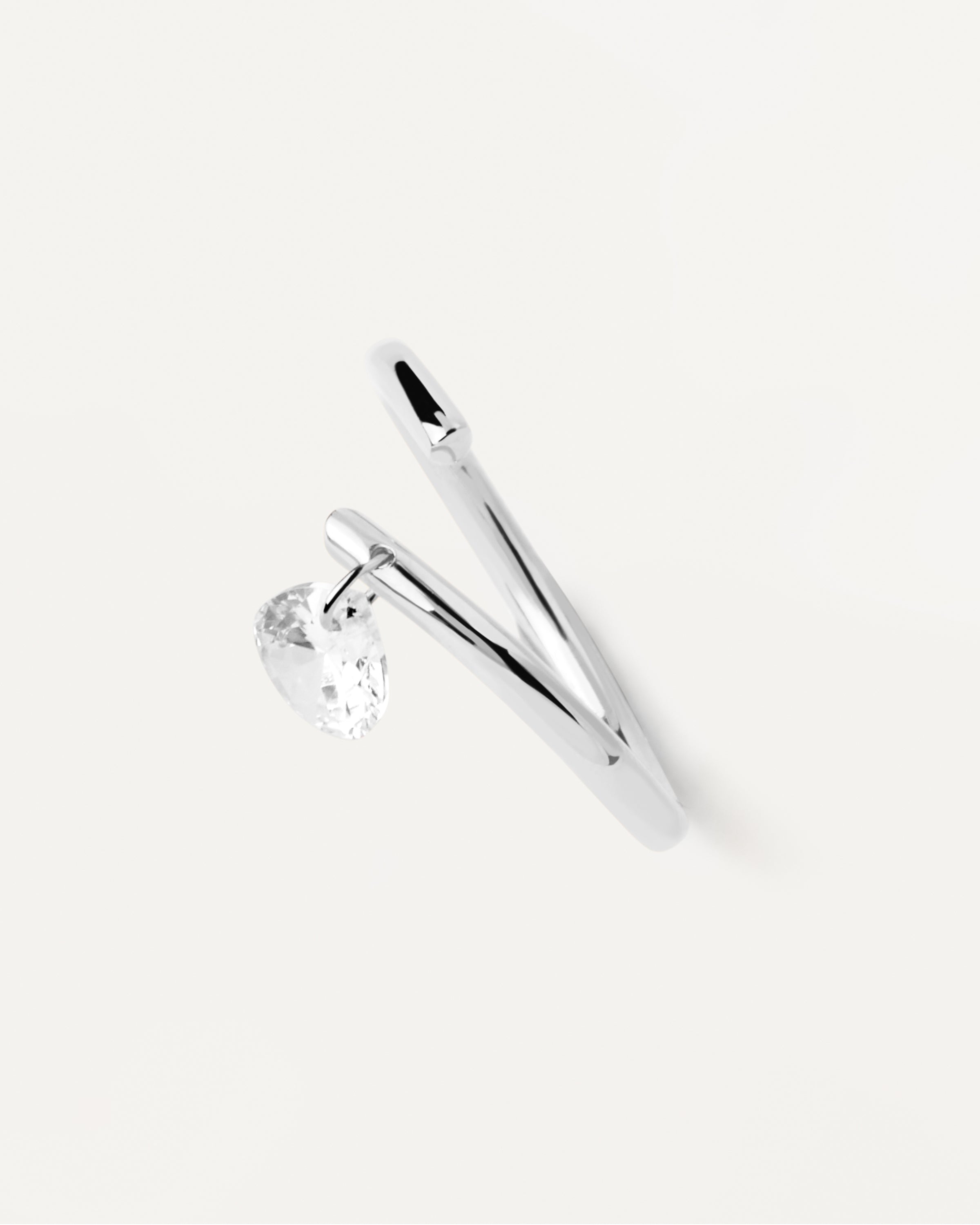 Aqua Solitaire Silver Ring for Women - Elegant Sterling Silver Minimalist Ring for Everyday Wear, Gift, Wedding & Special Occasions