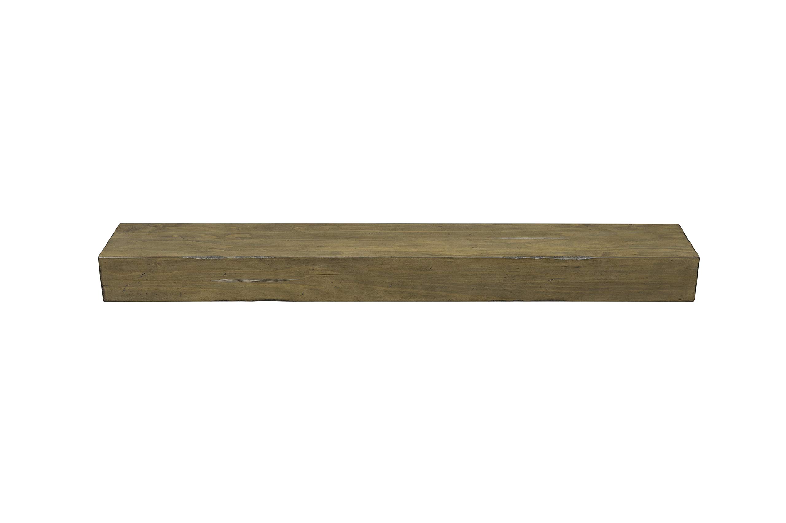 Pearl Mantels 412-48-10 The Shenandoah 48-Inch Wooden Shelf/Mantel Shelf - Rustic Distressed Dune Finish - Perfect for Fireplace Mantels, Living Room Decor & Farmhouse Style Homes
