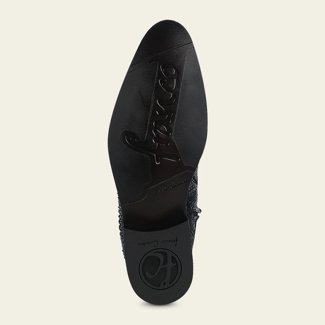 Franco Cuadra Men's Grey Casual Dress Ankle Boots with Python Skin Design - Perfect for Office, Parties & Everyday Wear