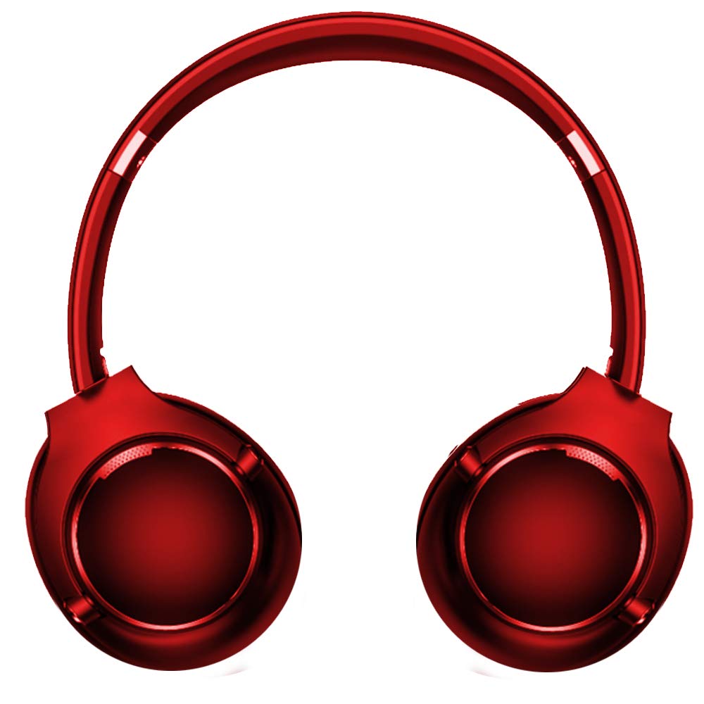 T-YOP Unisex On-Ear Headphones with Comfortable Ear Cushions - Red | Lightweight Wireless Bluetooth Headset for Travel, Workout & Gaming