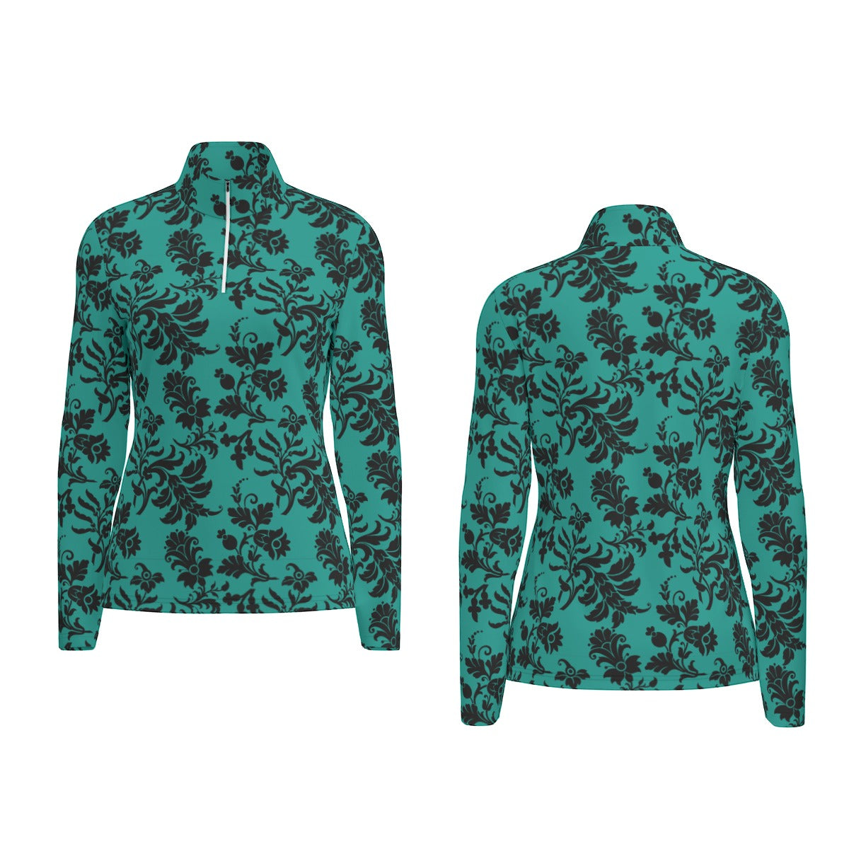 Gothic Floral Print Women's Long Sleeve Sports Jersey - Breathable Workout Top for Yoga, Running & Gym