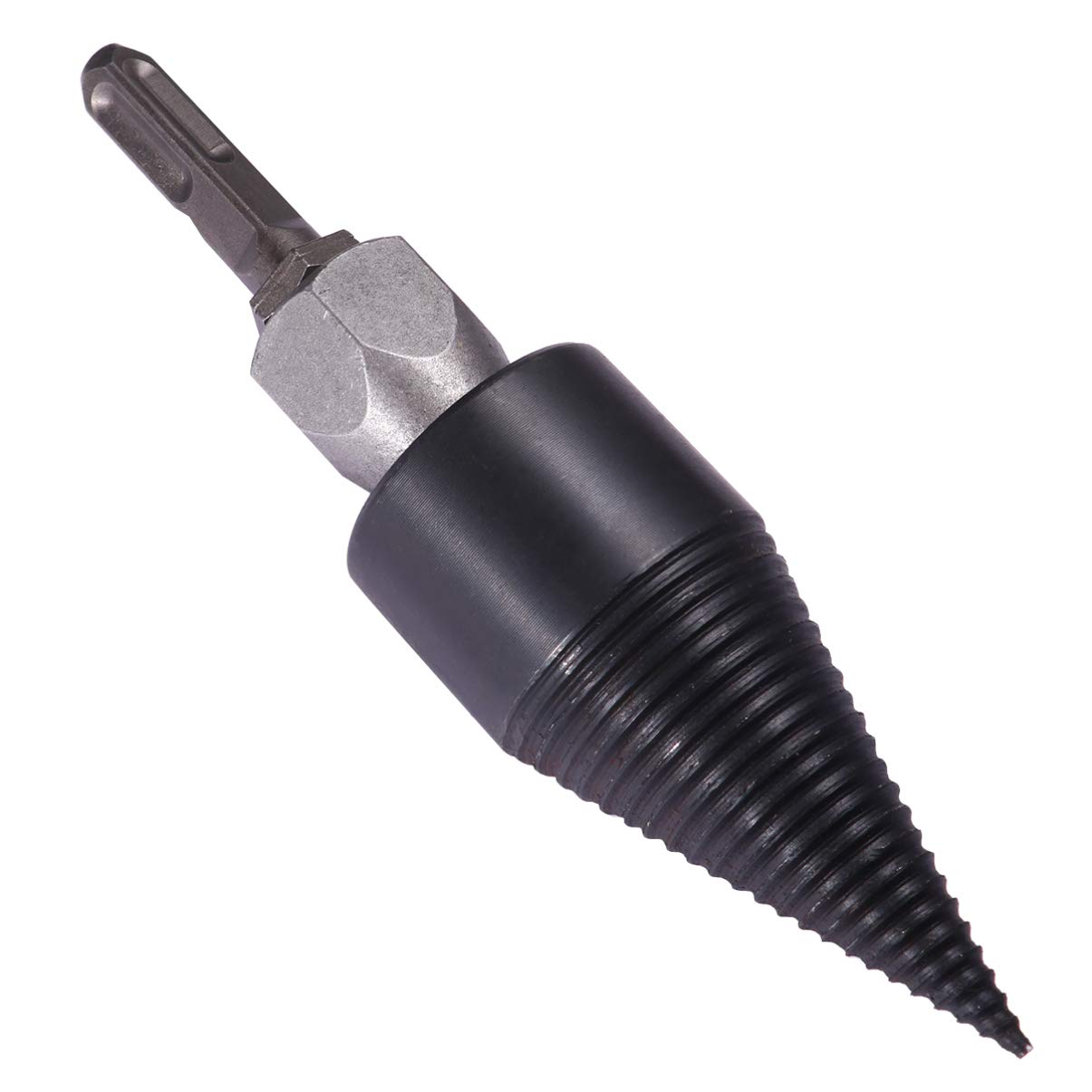 42mm Heavy Duty Wood Splitting Drill Bits with Square Handle - Portable Log Chopping Tool for Firewood, DIY Projects & Outdoor Camping - Ideal for Home Use, Woodworking & Survival Kits (Black)