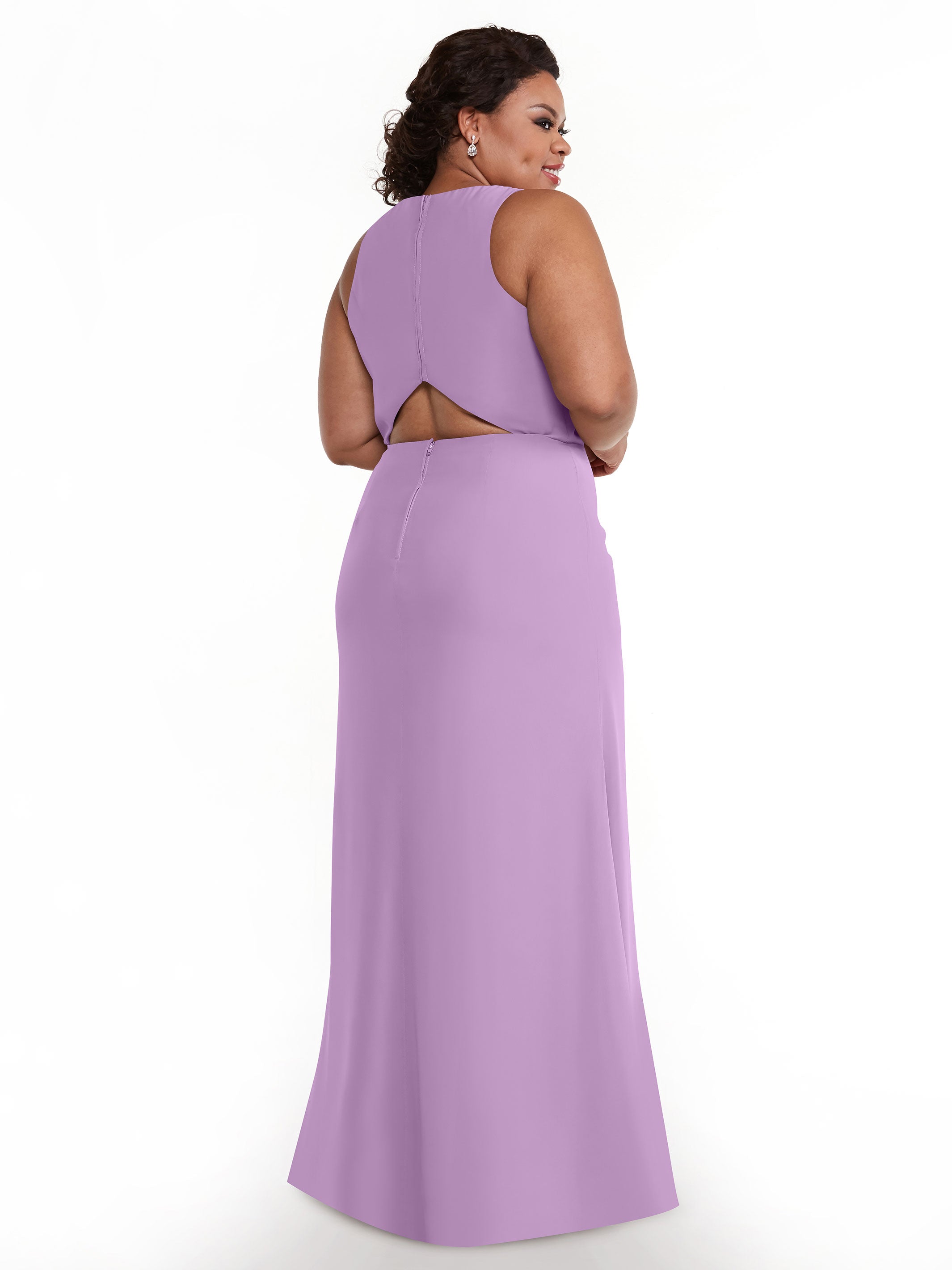 Elegant 80175 Chiffon A-Line Bridesmaid Dress with Plunging Halter Neckline - Perfect for Weddings, Formal Events & Special Occasions