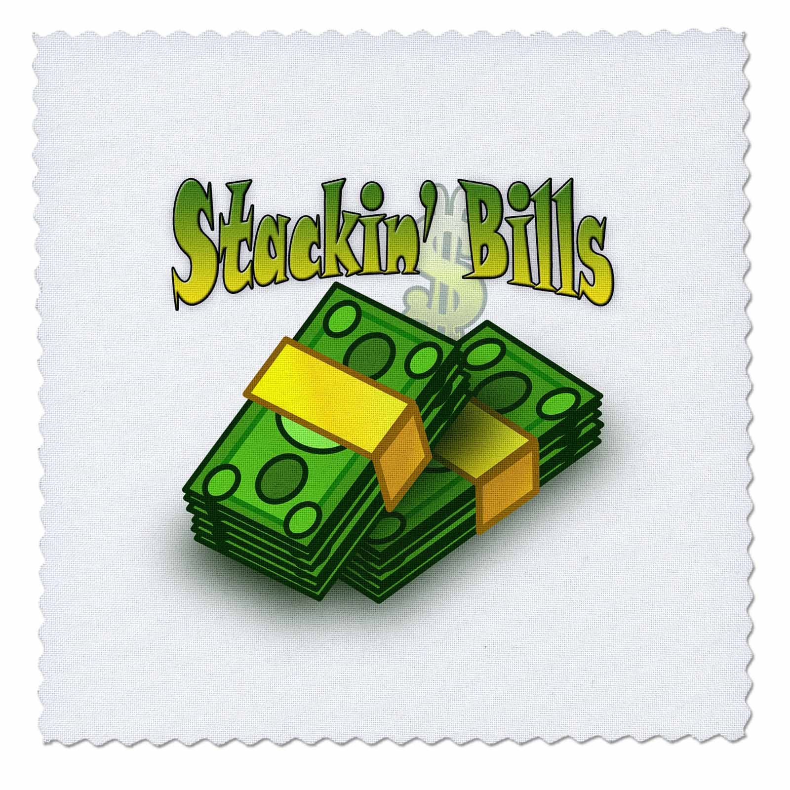 10x10 Inch Quilt Square with Stacked Money Bills Design - Premium Fabric Patch for DIY Quilting, Sewing & Home Decor Projects | Perfect for Blankets, Wall Art & Crafting
