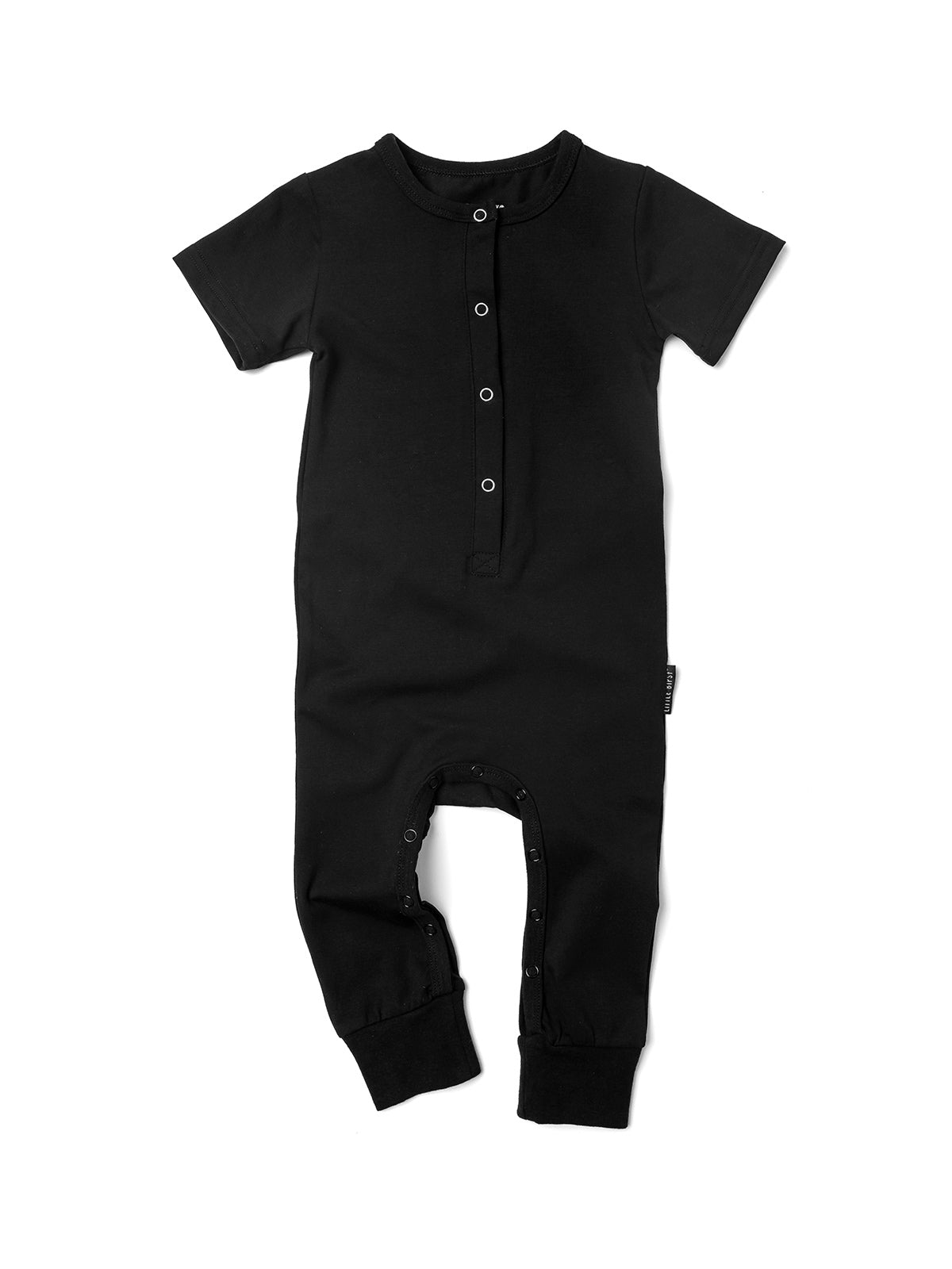 Classic Black Snap Romper for Babies - Comfortable & Stylish Outfit for Newborns, Infants, and Toddlers | Perfect for Playdates, Family Photos, and Everyday Wear