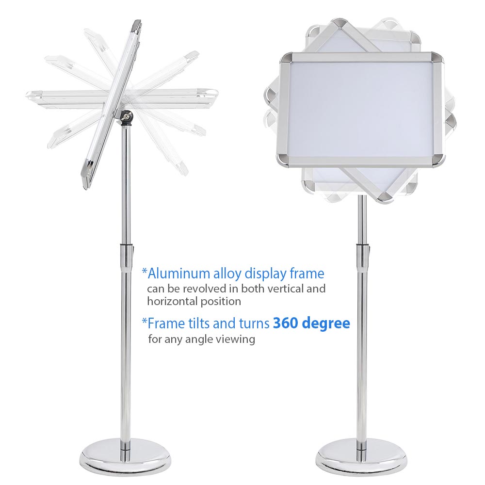 TheLAShop Adjustable Pedestal Sign Holder - 11x17 Floor Stand for Retail Displays, Trade Shows & Restaurant Menus - Durable A-Frame Signage for Indoor/Outdoor Use