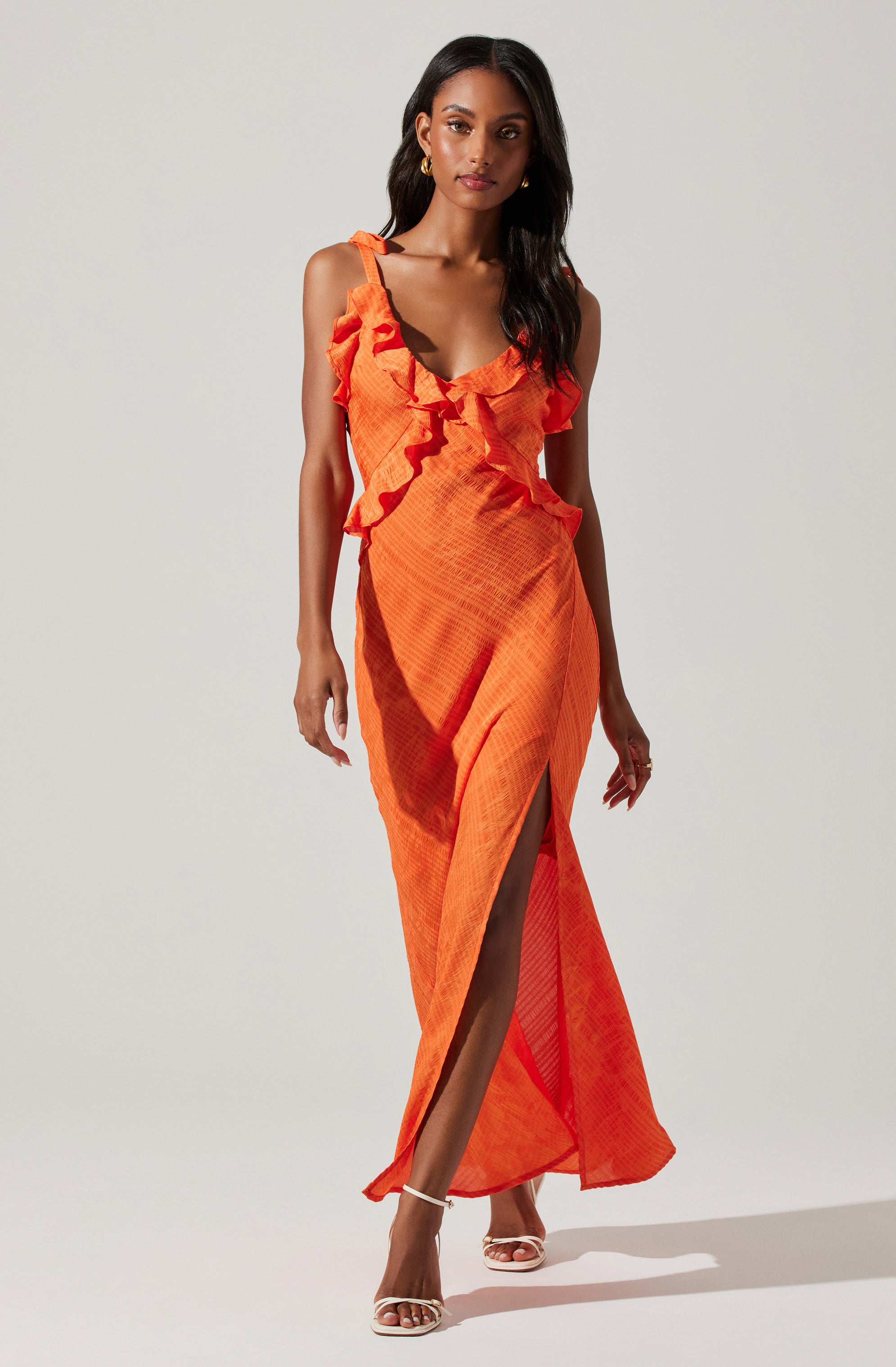 Sorbae Women's Ruffle Maxi Dress - Flowy Summer Beach Dress for Vacation, Party & Evening Wear