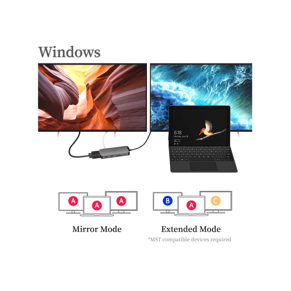 ADAM elements 10-in-1 USB-C Hub with 4K HDMI, VGA, Ethernet, 100W PD - Multiport Laptop Docking Station for MacBook Pro/Air, Dell XPS, HP, Lenovo - Perfect for Home Office, Business Travel & Remote Work