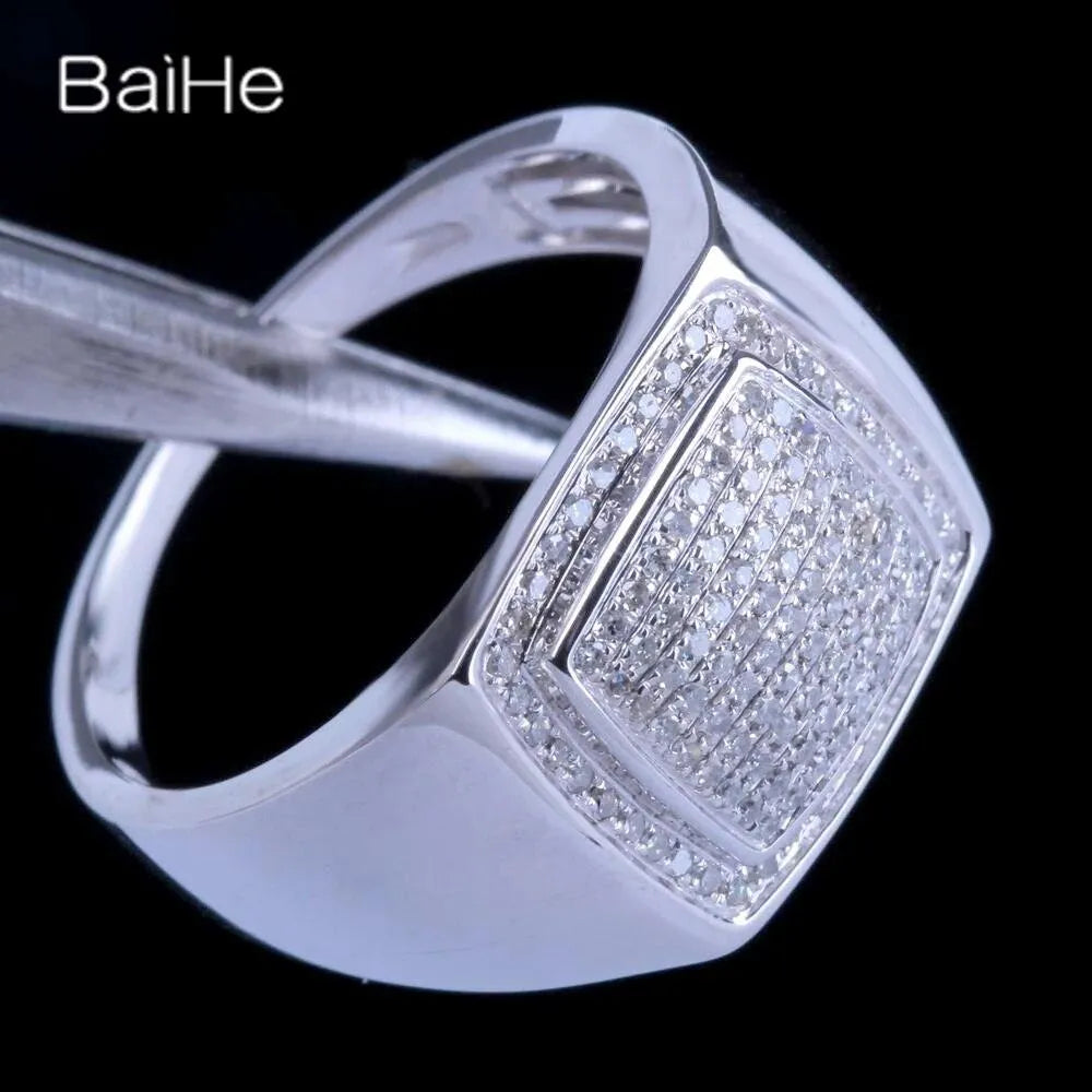 14K White Gold Genuine Natural Diamond Ring for Women & Men - H/SI Quality, Wedding & Engagement Fine Jewelry - Perfect for Proposals, Anniversaries & Special Occasions