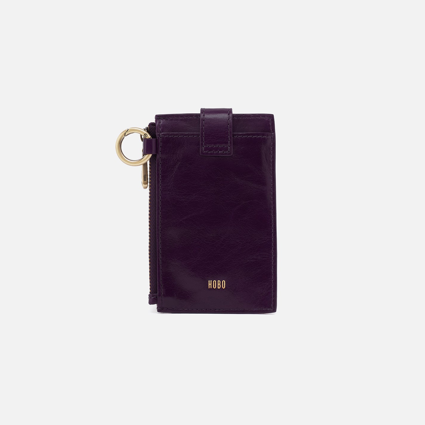 Polished Leather Ring Credit Card Wristlet - Deep Purple Wallet for Women | Perfect for Everyday Use, Travel & Shopping