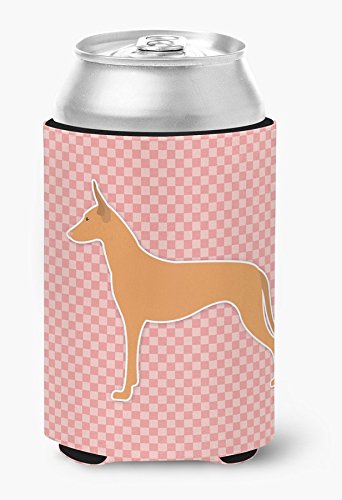 CoolCookware Pharaoh Hound Checkerboard Pink Can & Bottle Insulator - Perfect for Keeping Drinks Cold at Picnics, BBQs and Outdoor Adventures