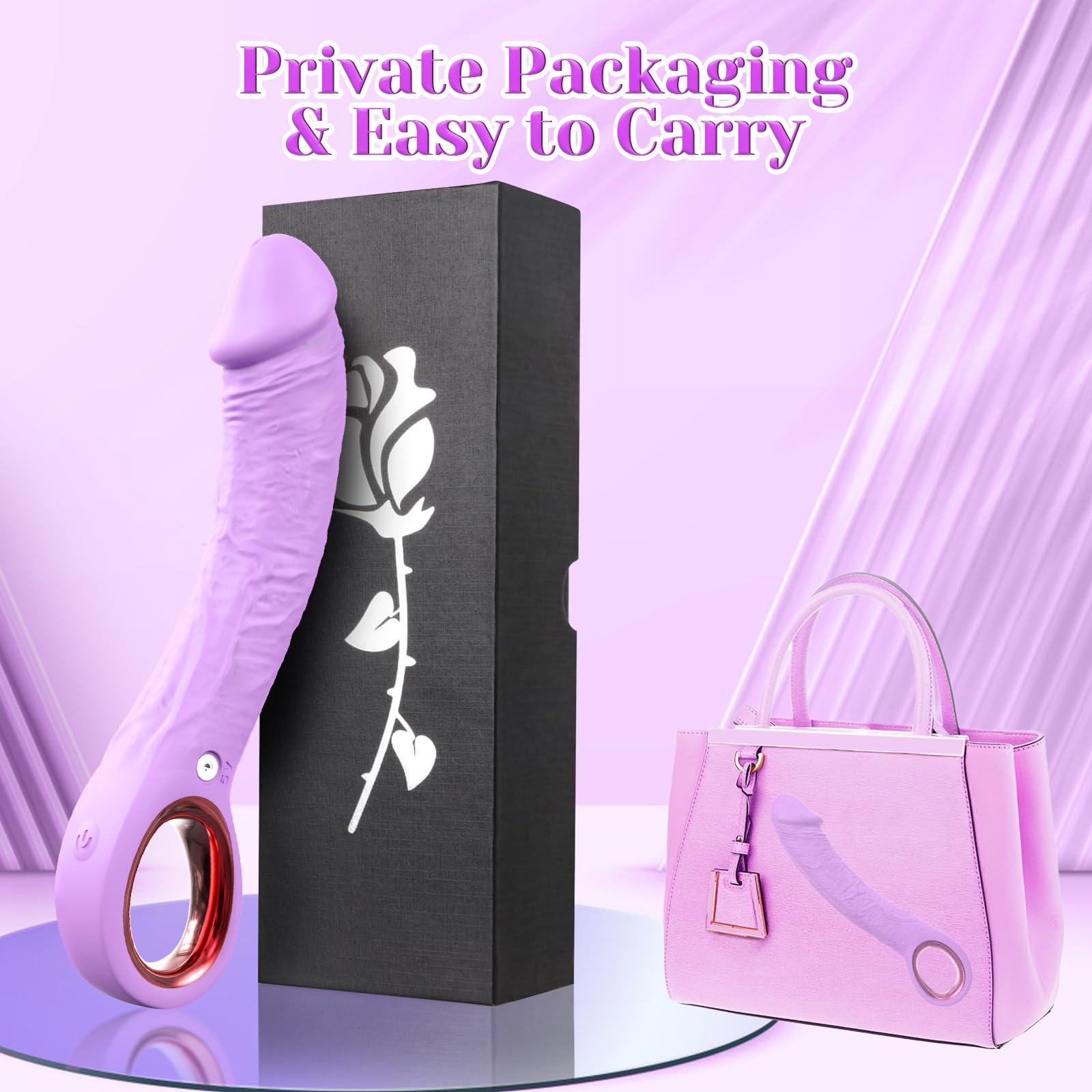 7.8 Inch Realistic G Spot Vibrator with 10 Powerful Vibration Modes - Waterproof Silicone Dildo for Women - Purple Adult Sex Toy for Solo Play & Couples Intimacy - Perfect for Clitoral Stimulation & G Spot Pleasure