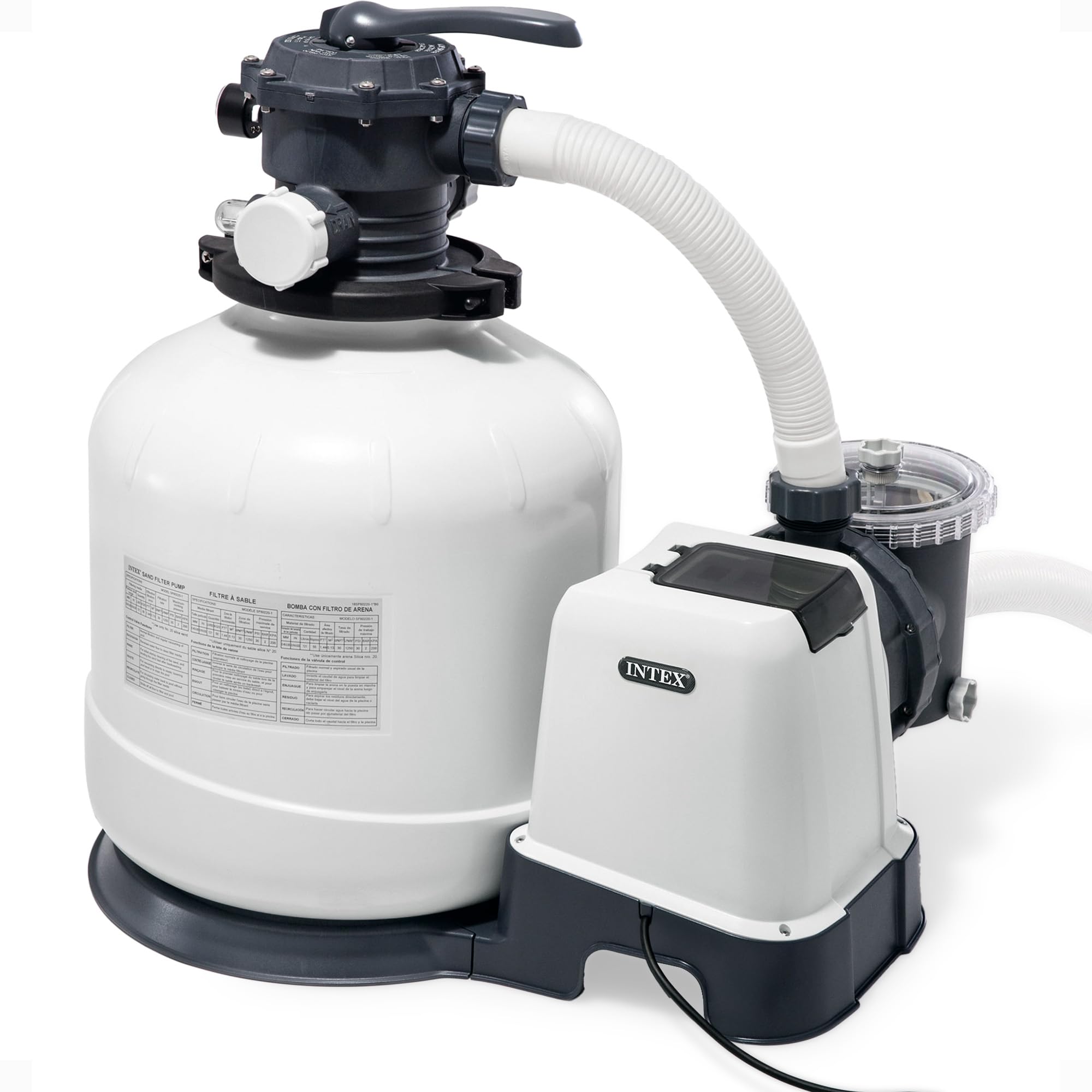 Intex 26651EG 3000 GPH Above Ground Pool Sand Filter Pump with Automatic Timer - Powerful Filtration for Inground & Above Ground Swimming Pools, Spas, and Backyard Water Features
