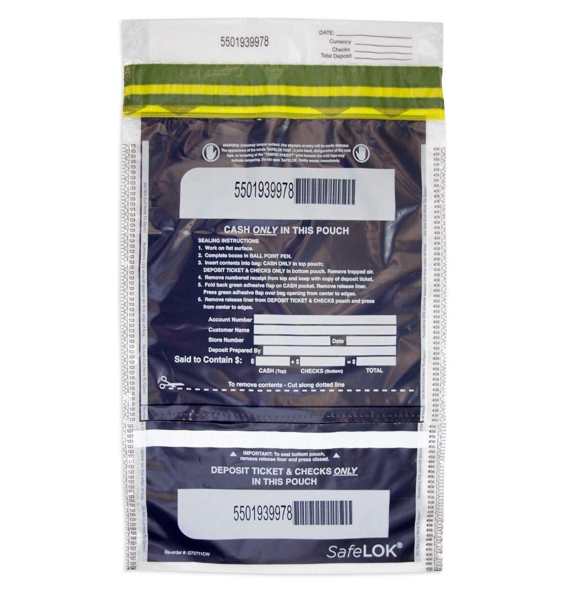 ControlTek SafeLok Vertical Twin Dual Deposit Bags 10