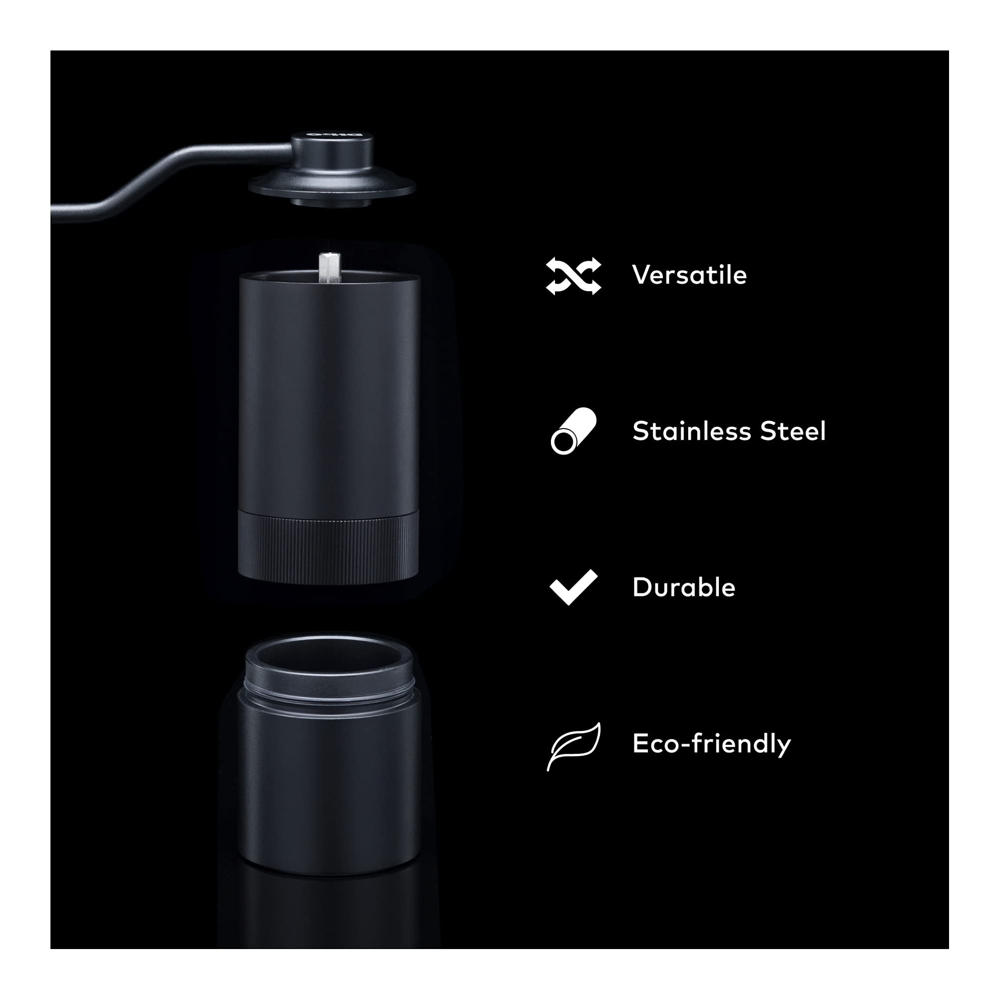 Premium Aluminum Alloy Manual Coffee Grinder - Adjustable Conical Burr Mill for Espresso, French Press, Turkish & Drip Coffee | Perfect for Home Brewing, Camping & Travel | ChefWave Artisan Series