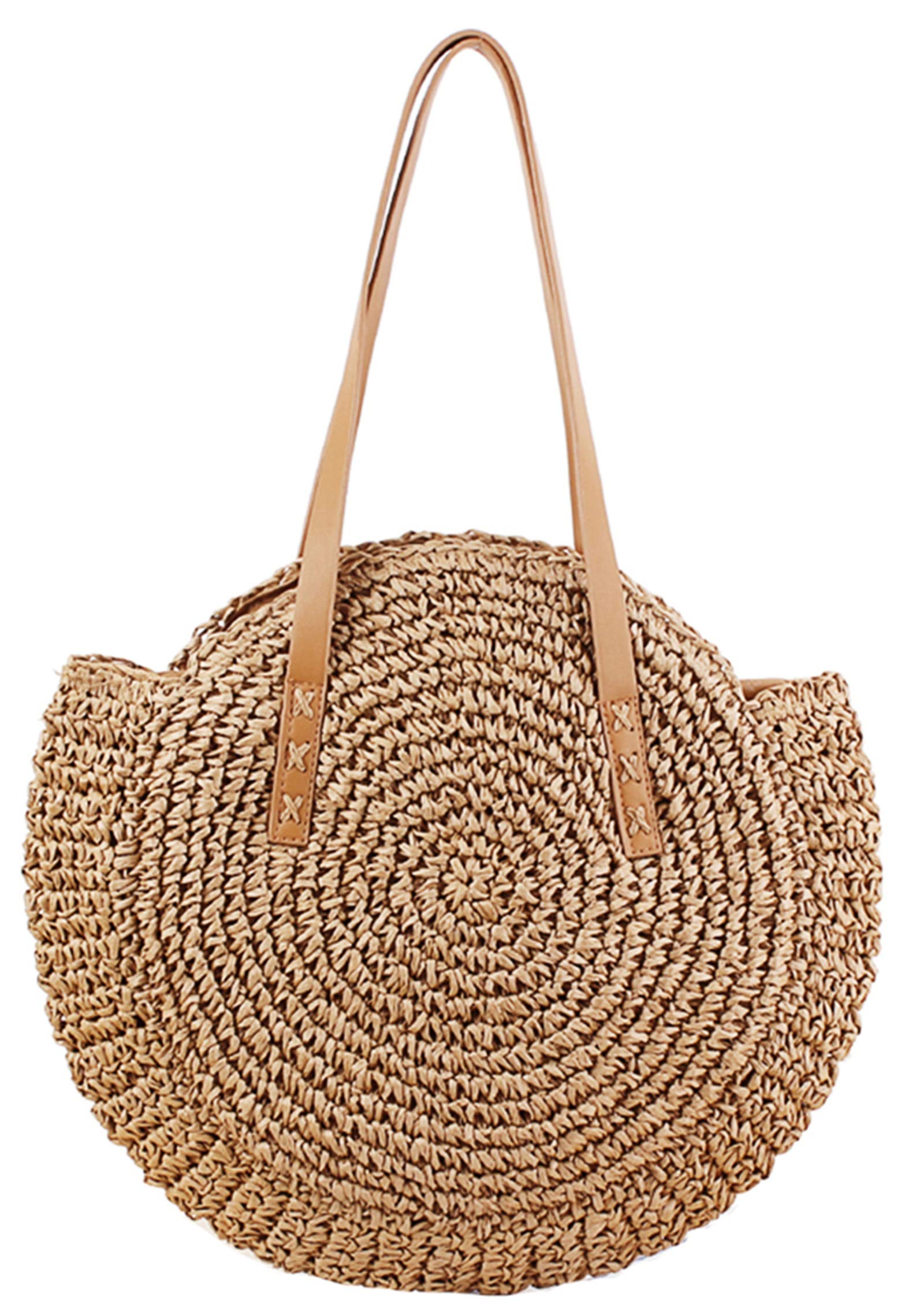 **Women's Large Foldable Straw Beach Bag - Woven Tote Shoulder Purse for Summer Vacation, Travel & Pool Day - Perfect Beach Gift & Accessory**