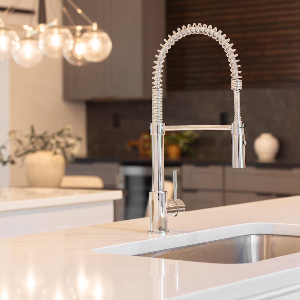 ZLINE Sierra Pull Down Spring Single Handle Kitchen Faucet in Chrome - High Arc Spout, Easy Installation for Modern Kitchens (Perfect for Cooking, Washing Dishes & Filling Pots)