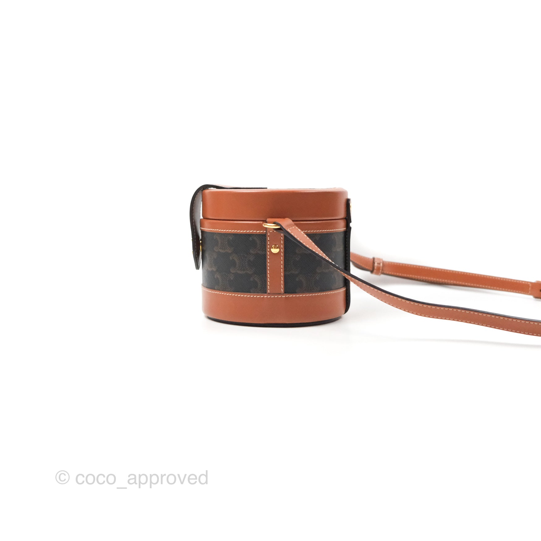Celine Small Tambour Triomphe Canvas Crossbody Bag - Luxury Designer Handbag for Women | Perfect for Date Night, Office & Travel Accessories