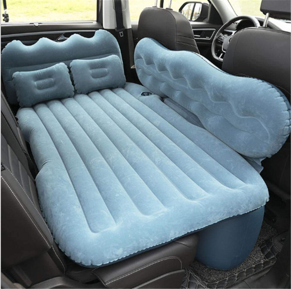 Inflatable Air Mattress for Camping & Travel - Thickened Flocking Queen Size Airbed with Built-in Pump - SUV Car Mattress for Back Seat - Portable & Comfortable for Outdoor Adventures, Road Trips & Guest Bedding