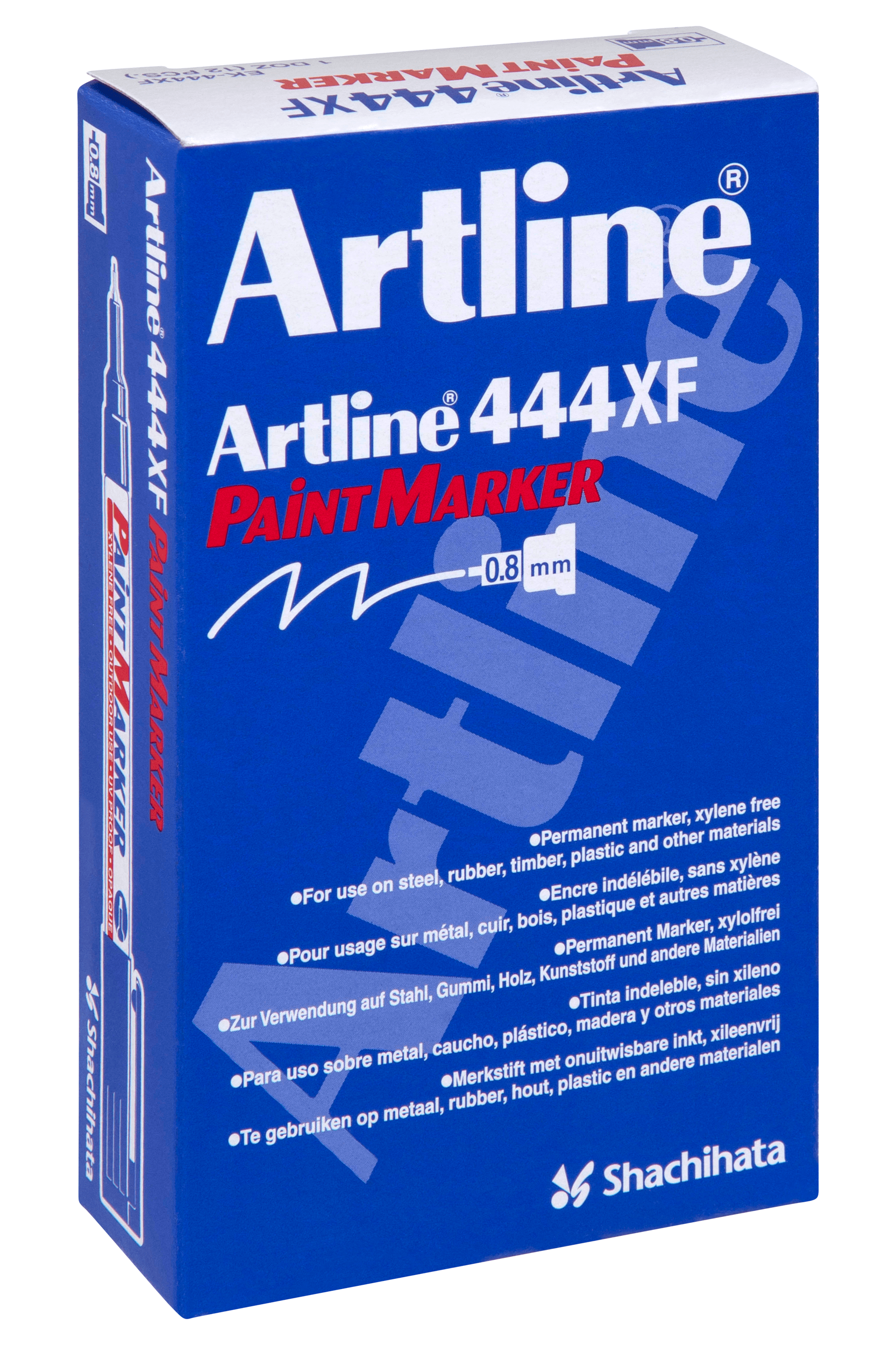 Artline 444 Black Paint Marker 0.8mm Bullet Tip - 12 Pack for DIY Crafts, Sign Making & Industrial Labeling