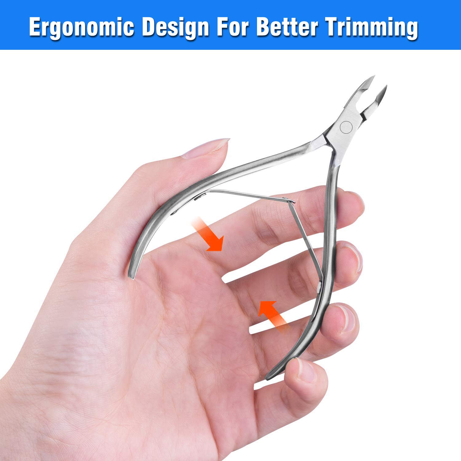 Professional Stainless Steel Cuticle Nippers & Pusher Set - Manicure Pedicure Tools for Gel Nails, Fingernails & Toenails | At-Home Spa & Salon Quality Nail Care Kit | Perfect for DIY Nail Art & Professional Grooming