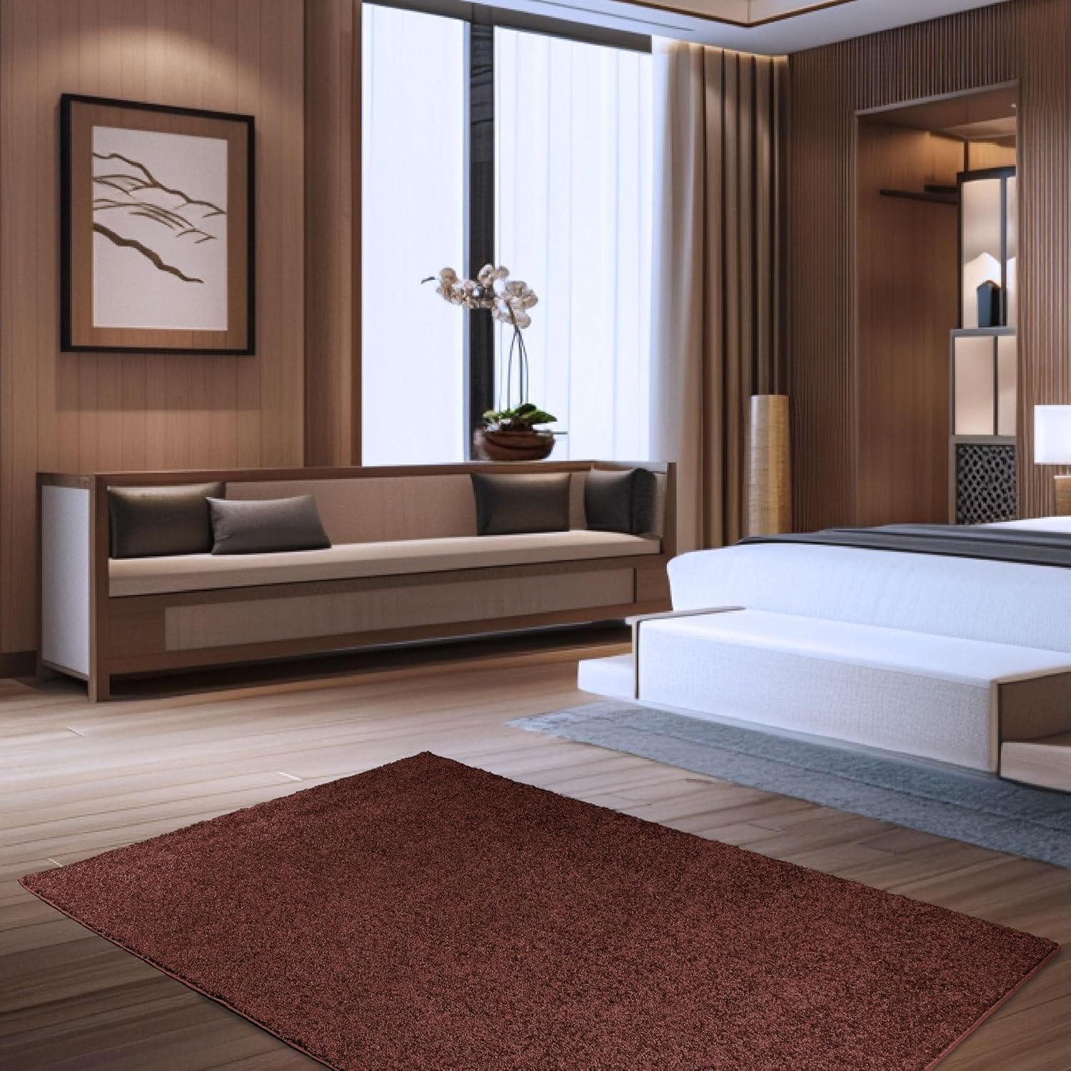 Ambiant Saturn Collection Kids' Favorite Chocolate Area Rug - 6' x 8' Oval, Stain-Resistant Indoor Rug for Living Room, Bedroom, Dining Room | Pet & Child Safe Non-Slip Rug for Home Decor, Wedding Gift