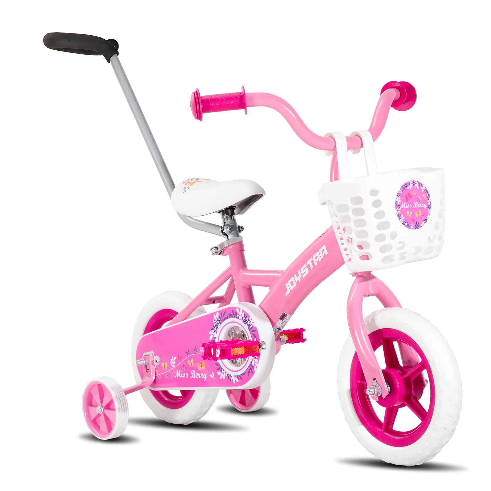 JOYSTAR 10 & 12 Inch Kids Bike for Boys and Girls Ages 1-4 Years - Toddler Bicycle with Training Wheels, Detachable Parent Push Handle & Front Basket - First Pedal Bike for Toddlers in Multiple Colors - Perfect for Backyard Riding, Park Adventures & Learning to Cycle