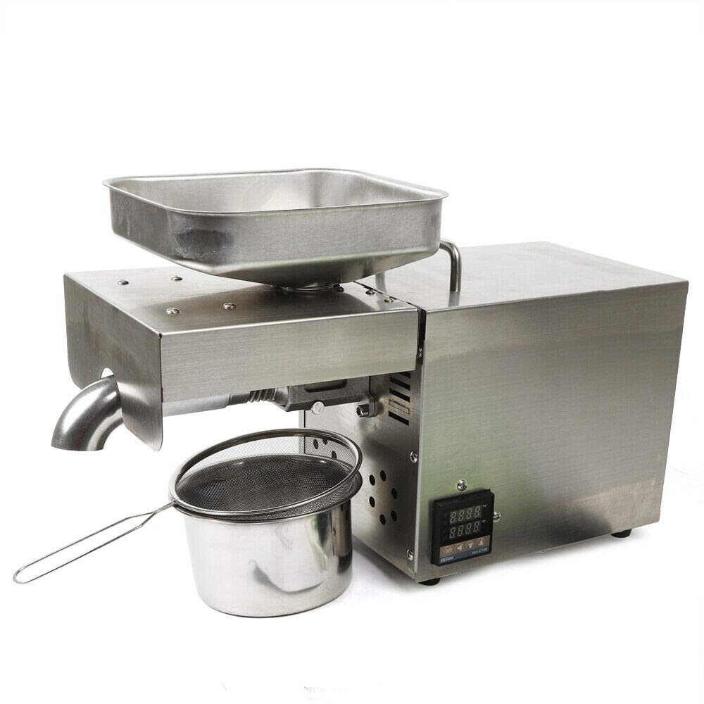 1500W Automatic Oil Press Machine for Home & Commercial Use - Stainless Steel Nut Seed Oil Extractor with Cold/Hot Press & Smart Temperature Control - Perfect for Making Almond, Walnut, Peanut, and Sesame Oils in Kitchen or Small Business