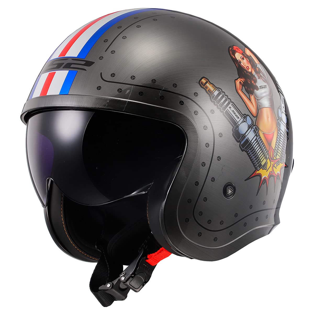 LS2 Open Face Spitfire Motorcycle Helmet - DOT Certified Lightweight Street Bike Helmet for Men & Women - Perfect for Cruiser, Scooter, and Urban Riding