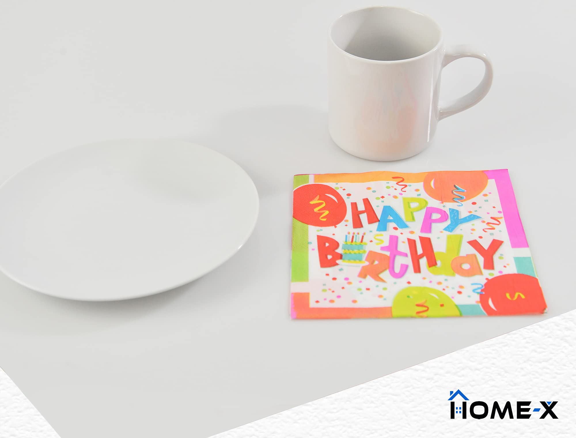 Happy Birthday Napkins - 48pc Confetti Paper Napkins for Birthday Party Decorations, Double Layer 6.5