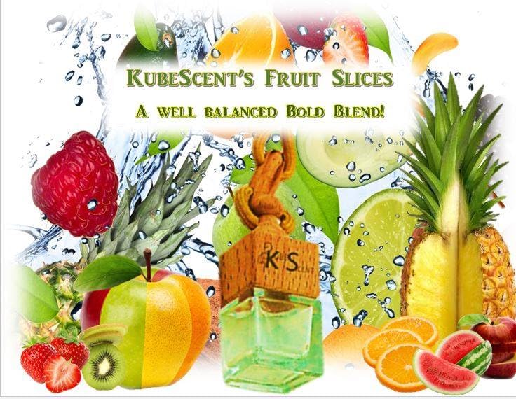 Premium Fruit Slices Hanging Car Air Freshener - Long Lasting Juicy Fragrance for Men & Women | Luxury Car Diffuser & Odor Eliminator by KubeScent | Perfect for Daily Commute, Road Trips & Office Parking