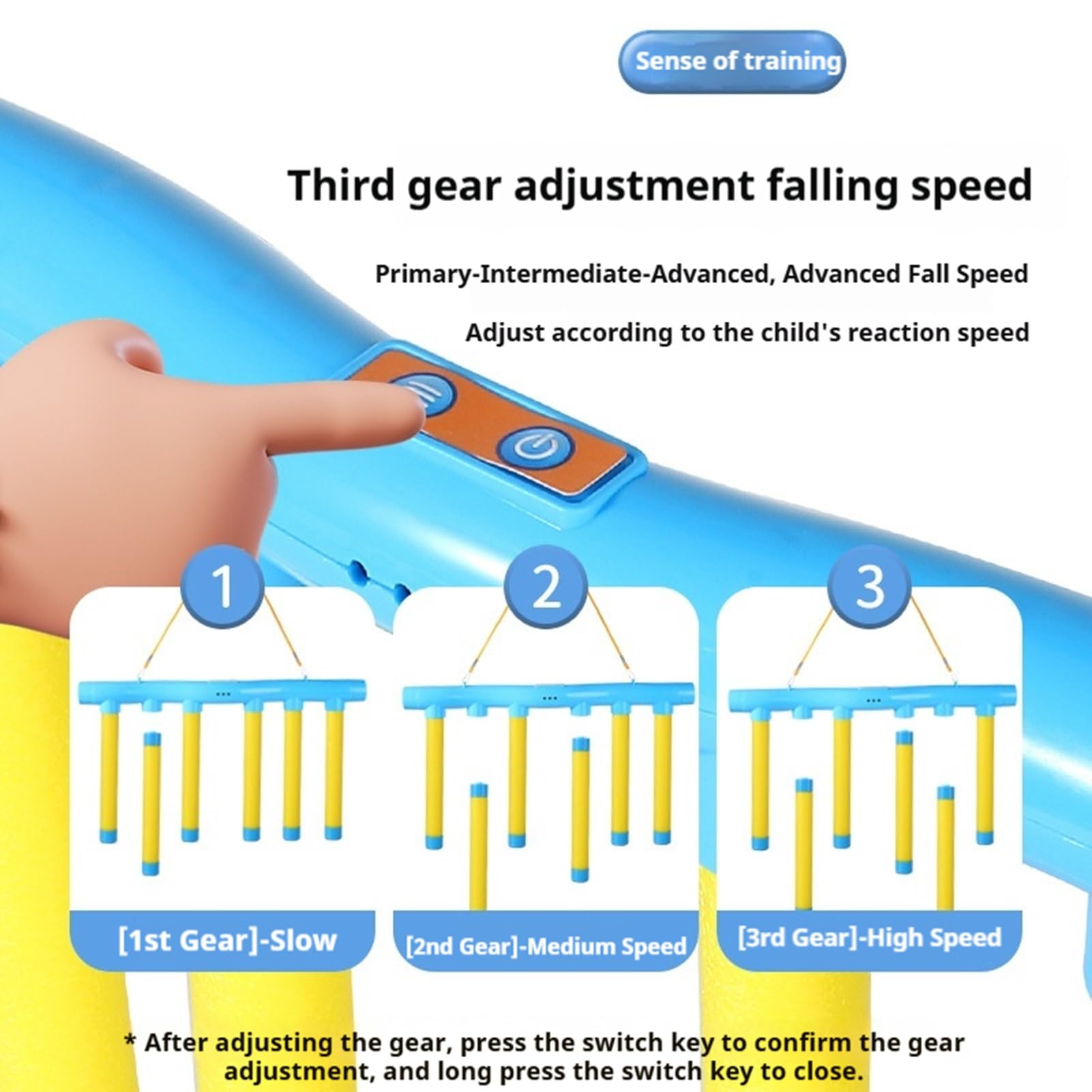 Hand Speed Challenge Game - Reaction Training & Reflex Toy for Kids & Adults - Adjustable Drop Stick Poles for Hand-Eye Coordination - Fun Family Party Game (Blue) - Perfect for Indoor Play, Team Building & Brain Training