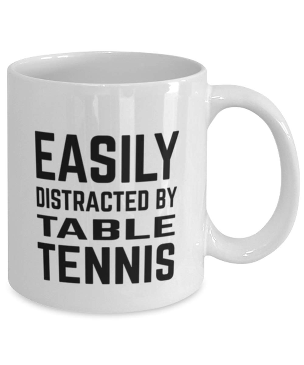 Funny Ping Pong Coffee Mug - 11oz White Ceramic Cup with Table Tennis Design - Perfect Gift for Ping Pong Lovers & Coffee Drinkers - Great for Office, Home, or Sports Club Use