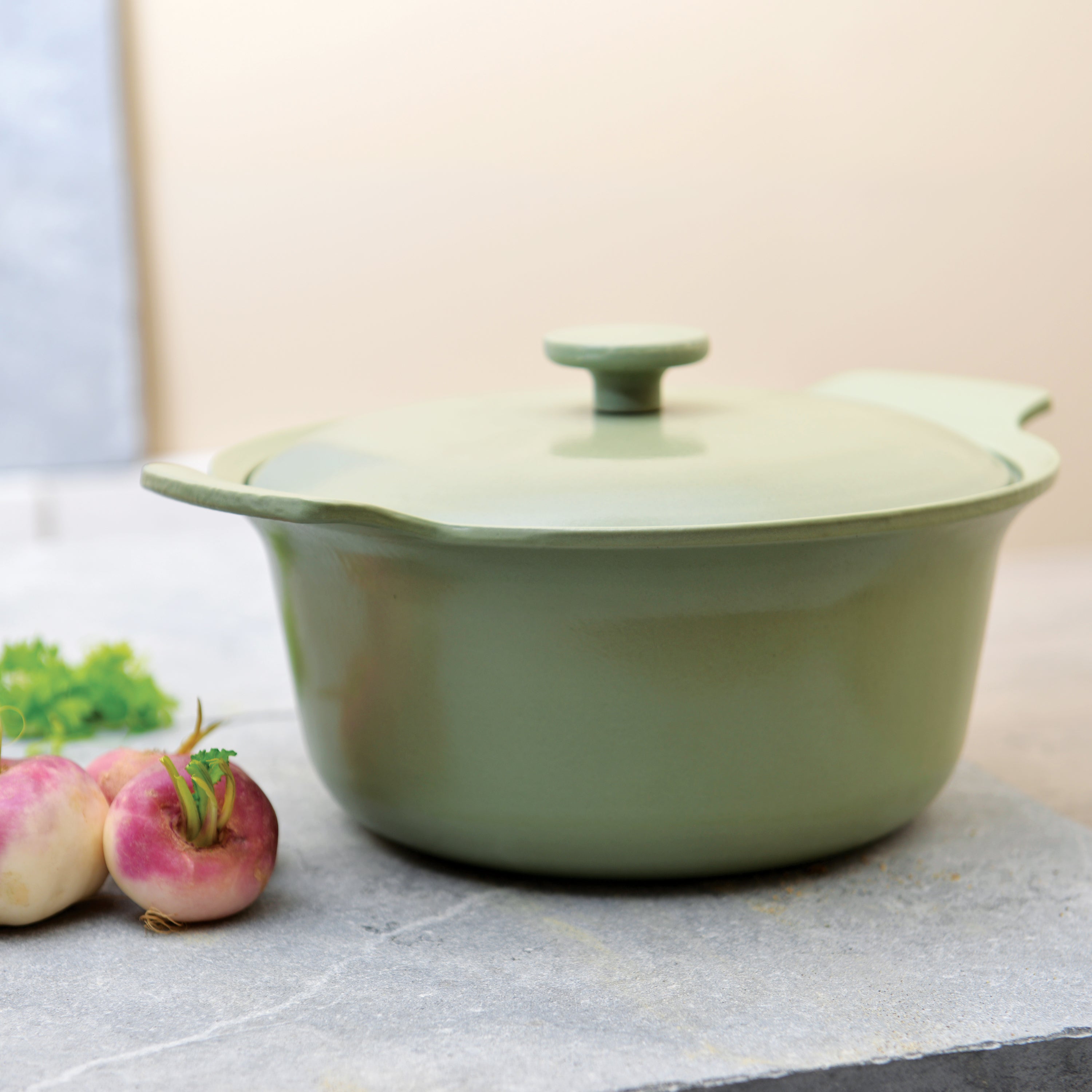 BergHOFF Ron 3-Piece Cast Iron Cookware Set - Premium Green Enameled Dutch Oven & Skillet for Braising, Frying & Baking - Perfect for Stovetop, Oven & Camping Cooking