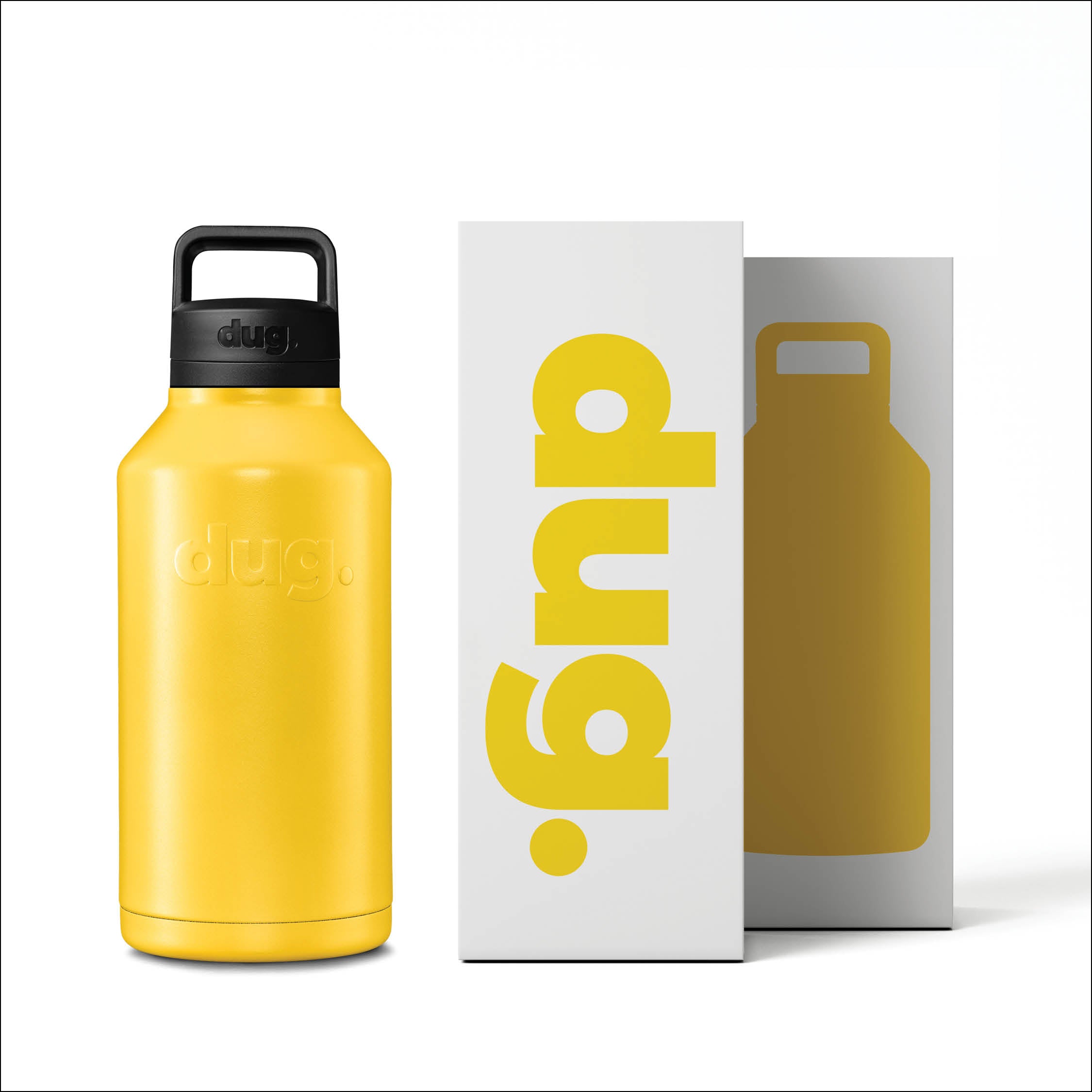 2L Insulated Water Bottle - Yellow Scorcher DUG | Leakproof Stainless Steel Thermos for Hiking, Gym & Outdoor Activities
