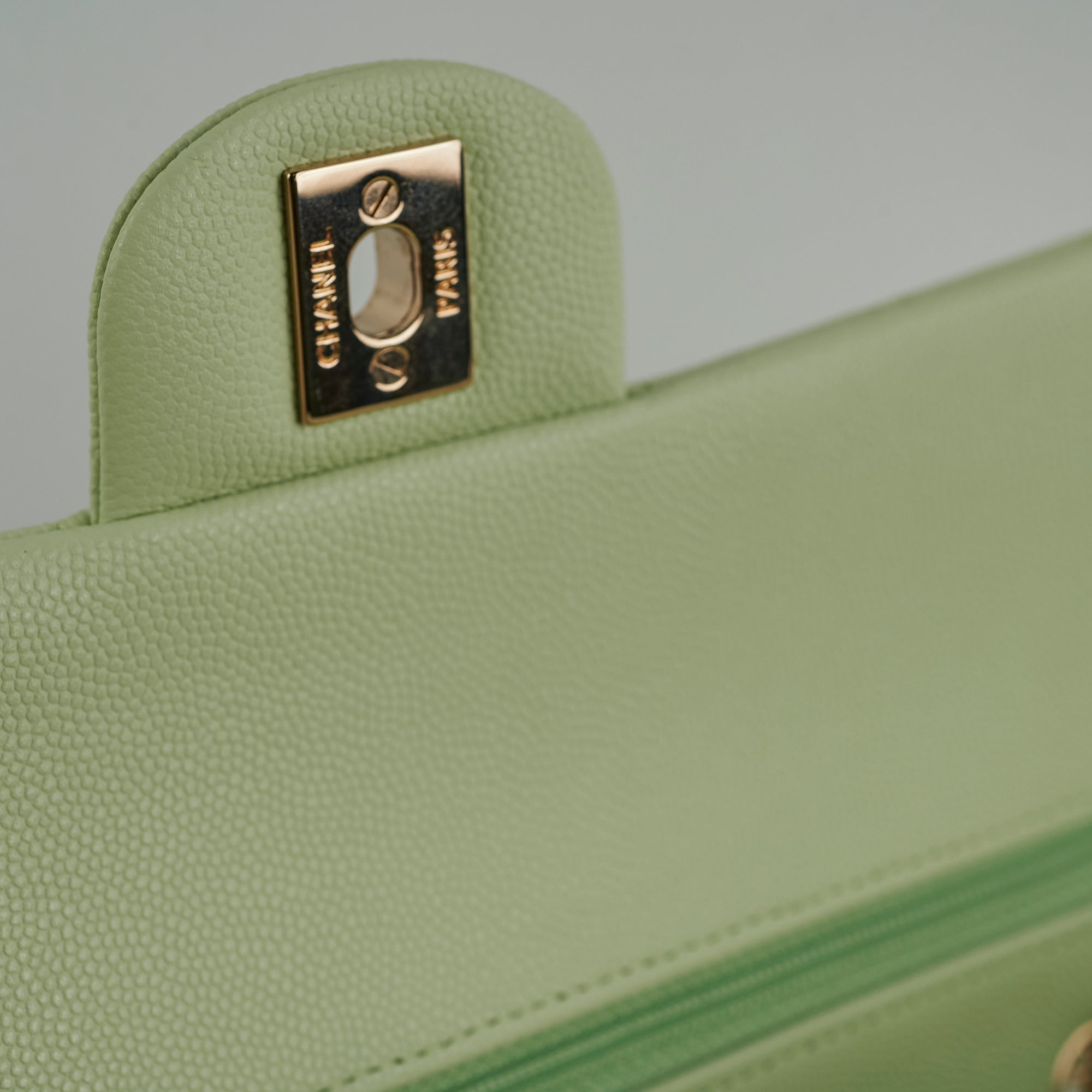 Chanel Medium Caviar Leather Double Classic Flap Bag in Light Green - Luxury Designer Handbag for Women, Perfect for Parties, Weddings & Everyday Elegance