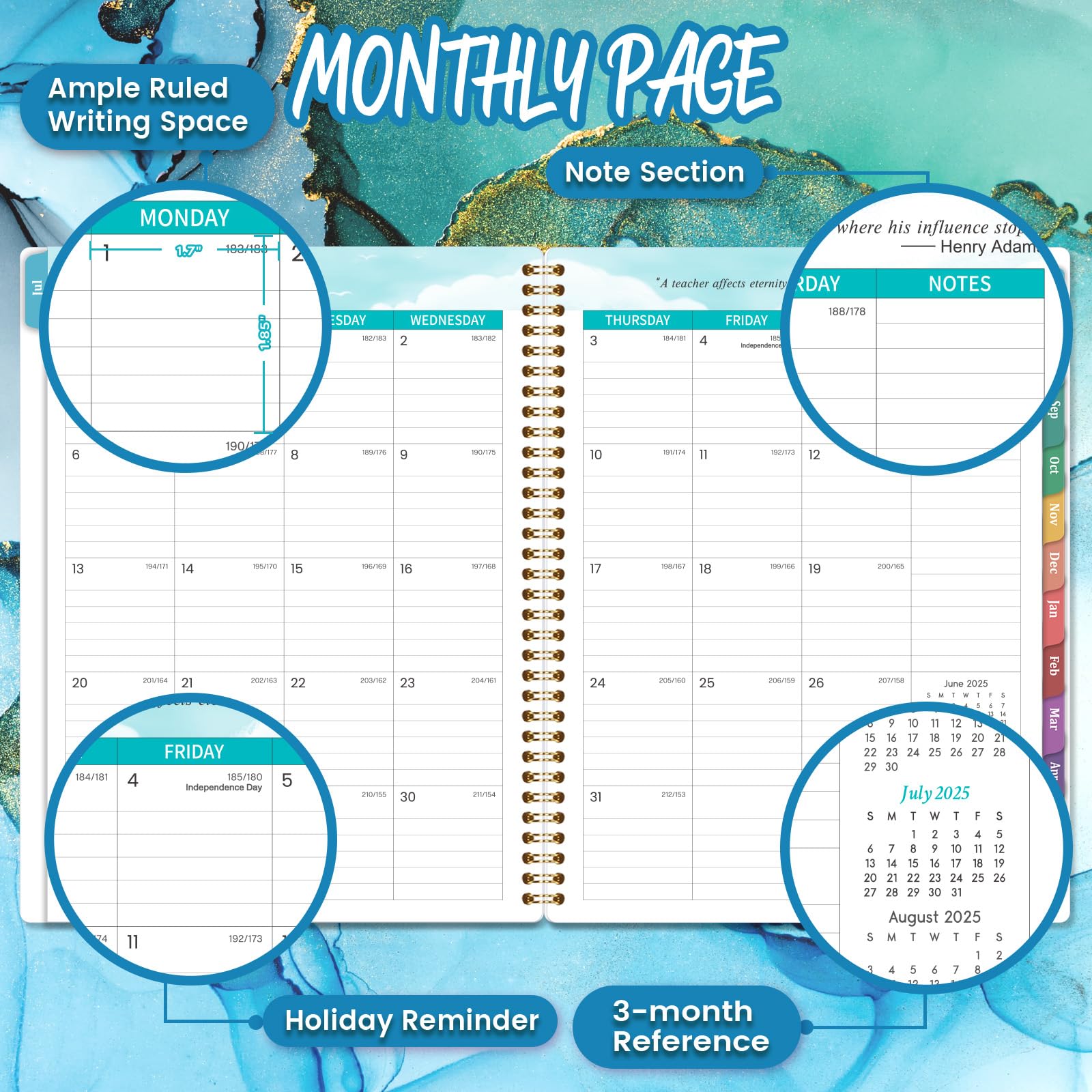 2025-2026 Teacher Planner - Academic Year Lesson Plan Book from July 2025 to June 2026, 11