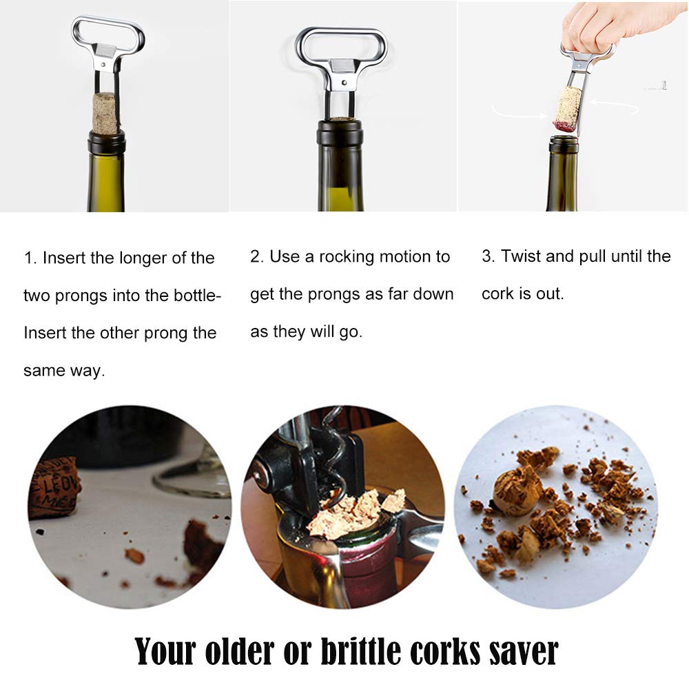 Premium Tungsten Corkscrew Wine Opener Set - Professional Waiter's Friend & Ah-So Wine Bottle Opener - Bar Tool Kit for Sommeliers, Restaurants & Home Entertaining