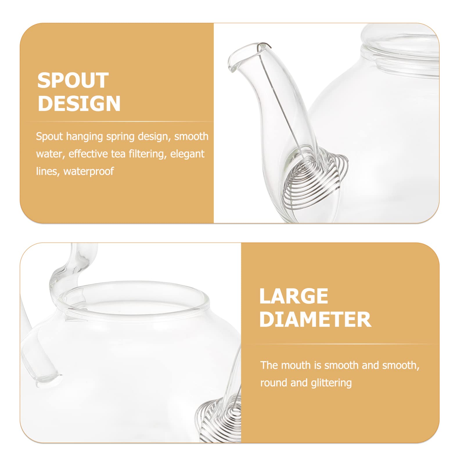 Heat Resistant Glass Teapot with Infuser - 32oz Borosilicate Glass Tea Kettle for Home & Office - Perfect for Brewing Loose Leaf Tea, Herbal Tea, and Iced Tea - Microwave & Dishwasher Safe