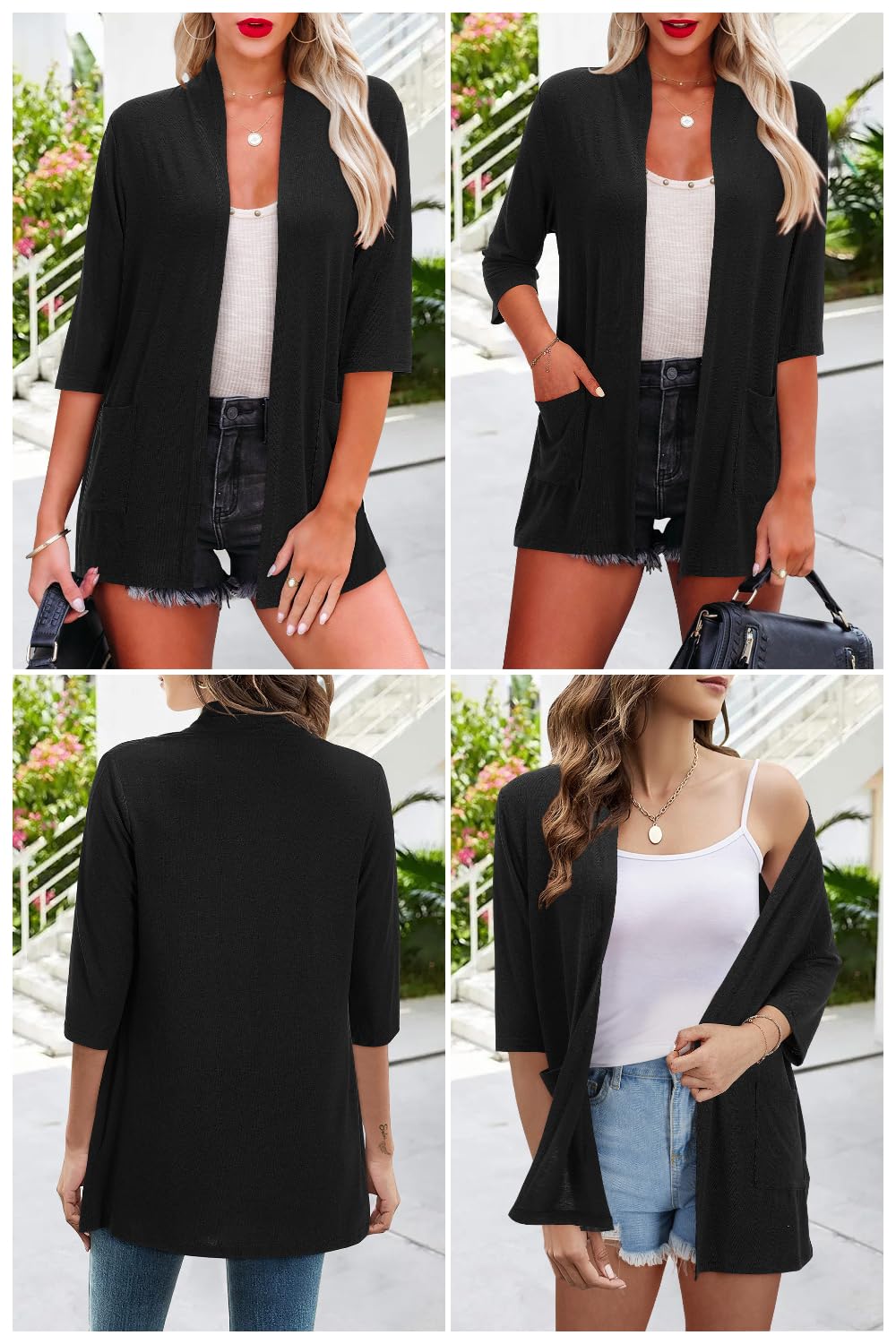 ULTRANICE Women's Lightweight Summer Cardigan Sweater 2024 - Fashion Casual Open Front Coverup with Pockets | Perfect for Beach, Office & Everyday Wear