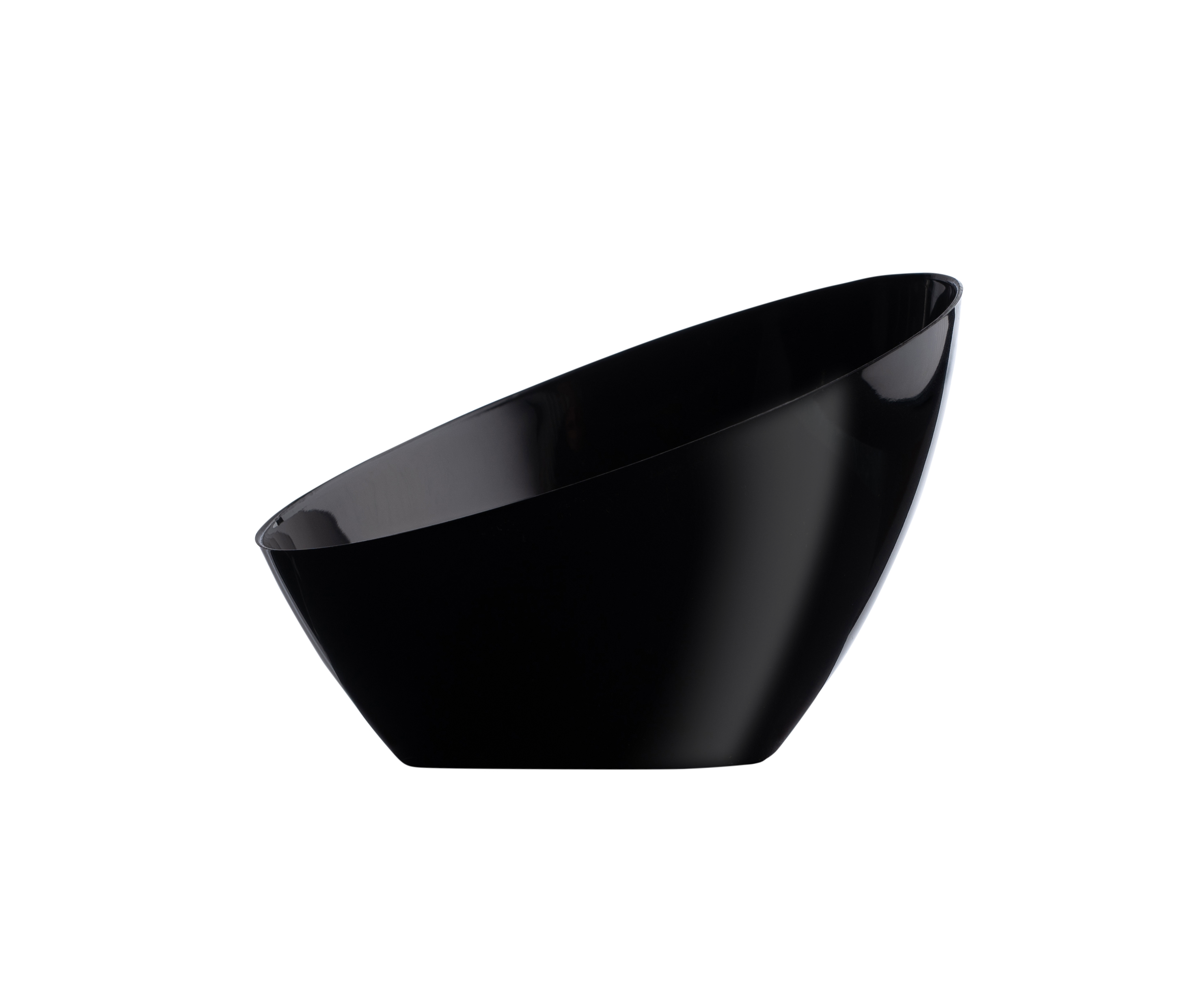 5 Pack Black Angled Plastic Serving Bowls - Durable Party Dishes for Salads, Snacks & Entertaining - Perfect for BBQs, Picnics & Family Gatherings