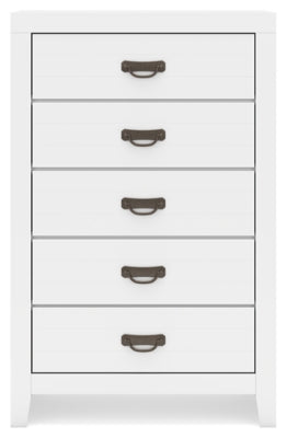 Binterglen 5-Drawer Chest Dresser - Modern Wooden Storage Cabinet for Bedroom, Living Room & Office Organization